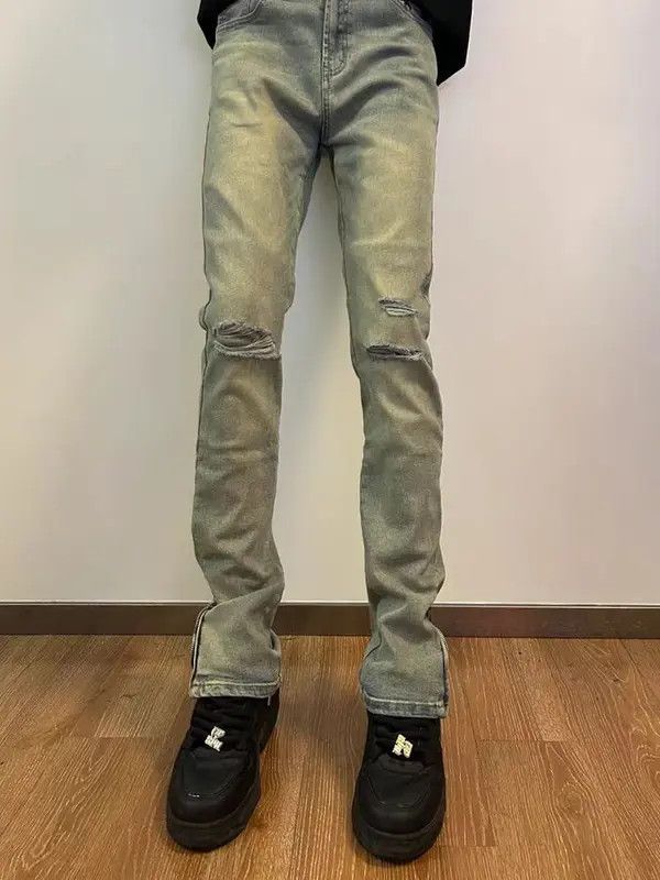 Japanese Brand VIBE Washed Vintage Zipper Split High Street Jeans Size US 30 / EU 46 - 5 Thumbnail