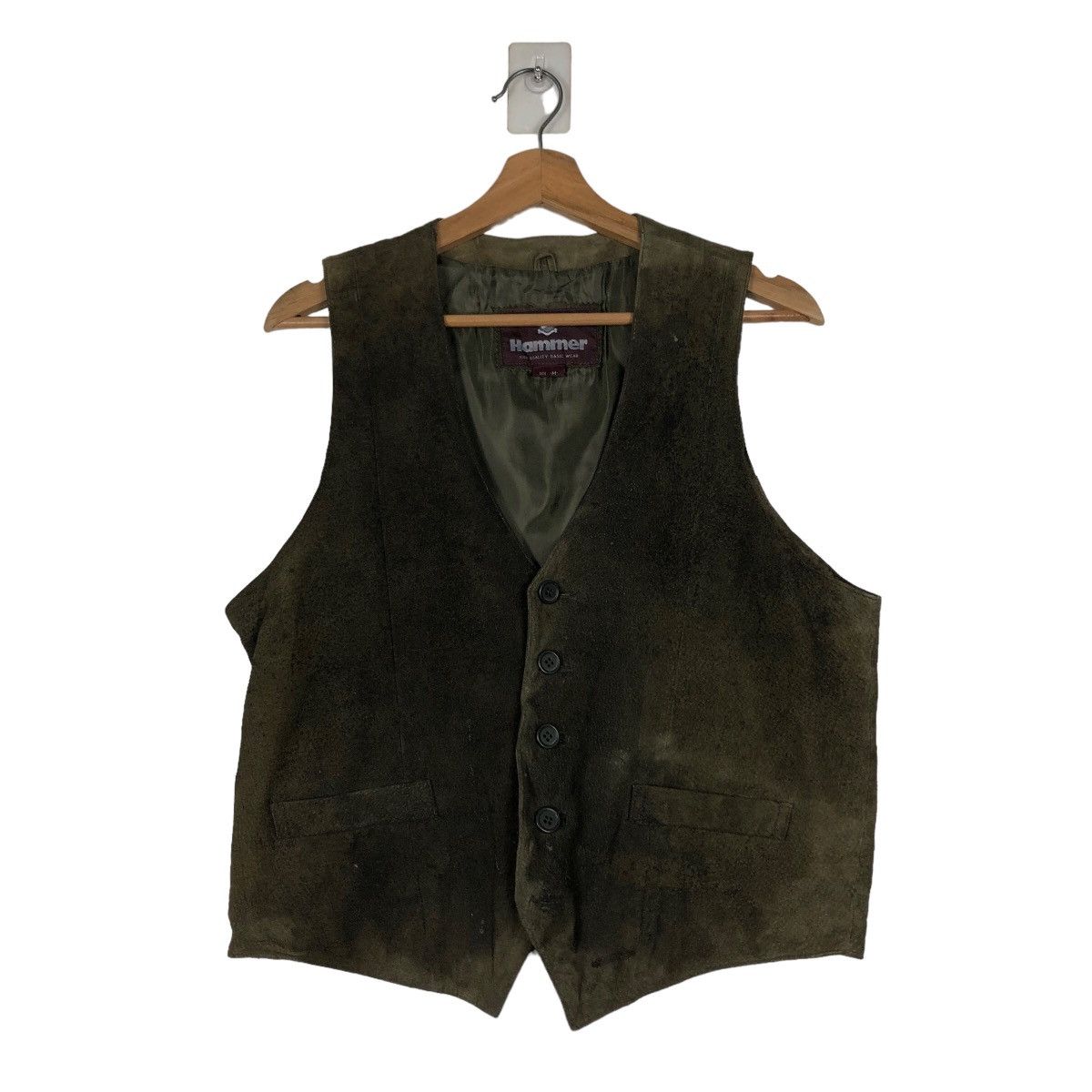 Genuine Leather 🔥Vintage Hammer Genuine Leather Utility Vest Waist Coats Size US M / EU 48-50 / 2 - 1 Thumbnail