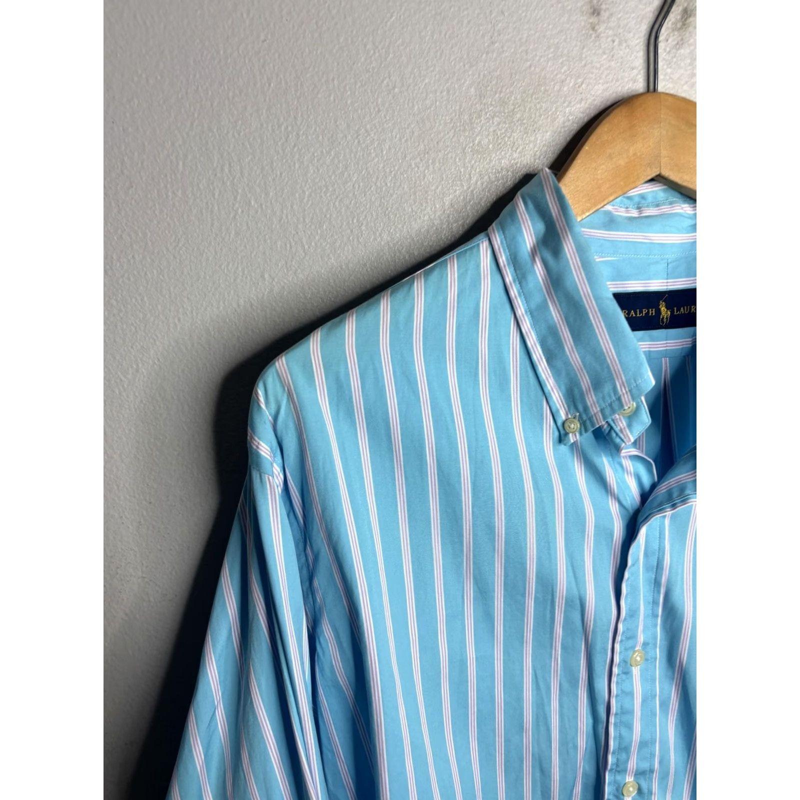 Ralph Lauren Ralph Lauren Shirt Mens XL Blue White Pink Stripe Button Down Long Sleeve Pony Size US XL / EU 56 / 4 - 2 Thumbnail
