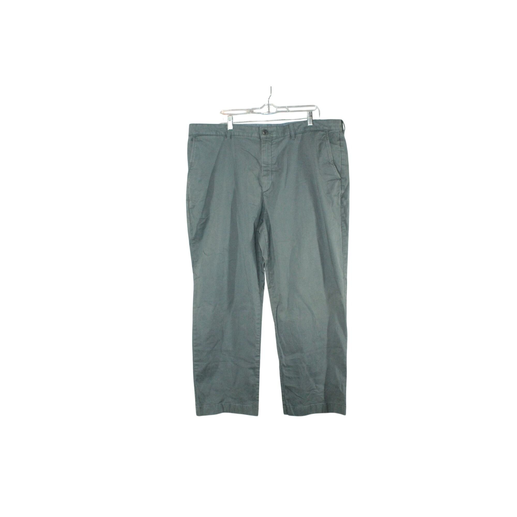 L.L. Bean LL Bean Men's Gray Natural Fit Pants Flat Front Chino Casual Size US 42 / EU 58 - 1 Thumbnail