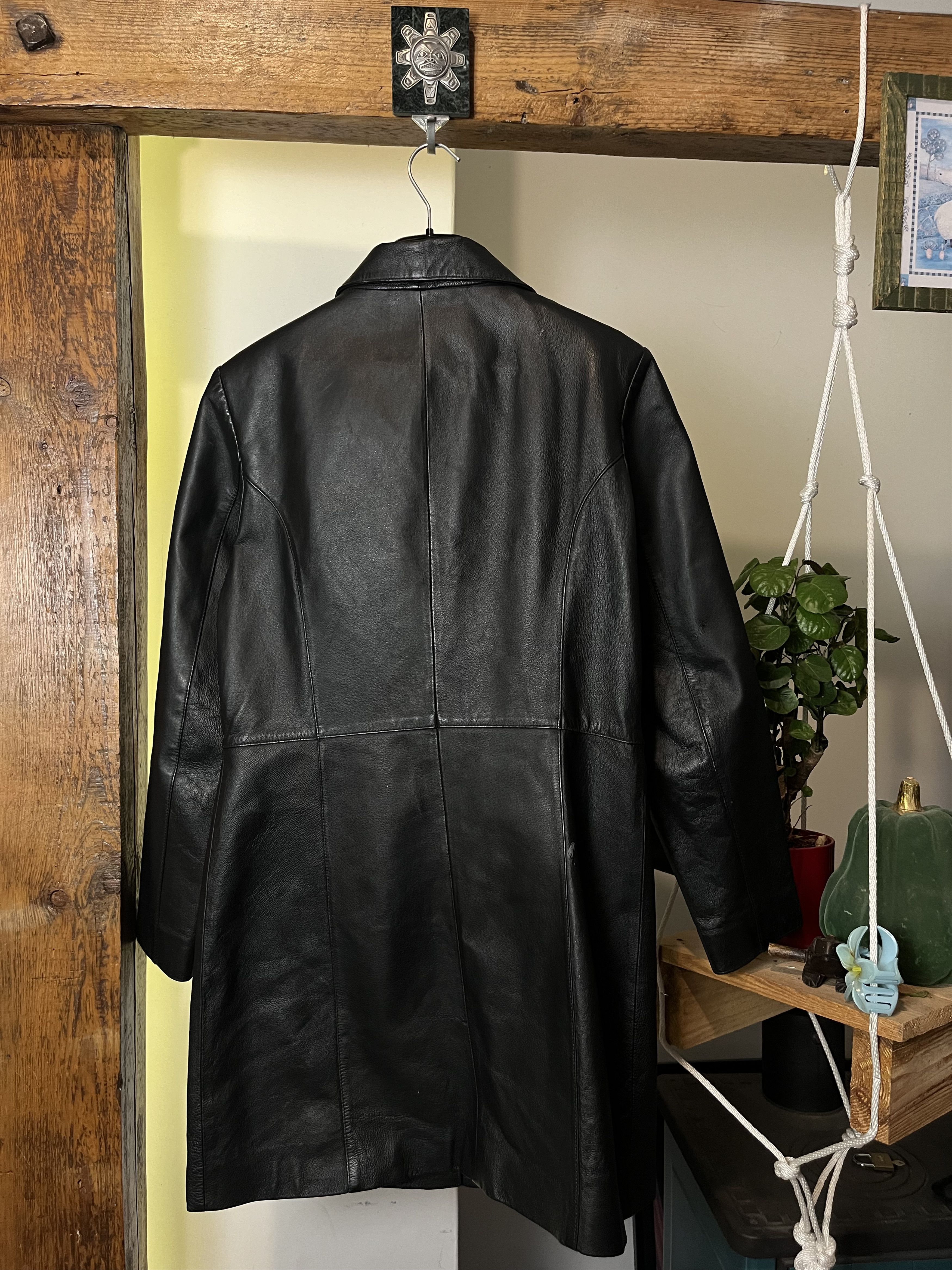 Genuine Leather × Vintage Vintage 90s Soft Real Leather Coat Size M / US 6-8 / IT 42-44 - 2 Thumbnail