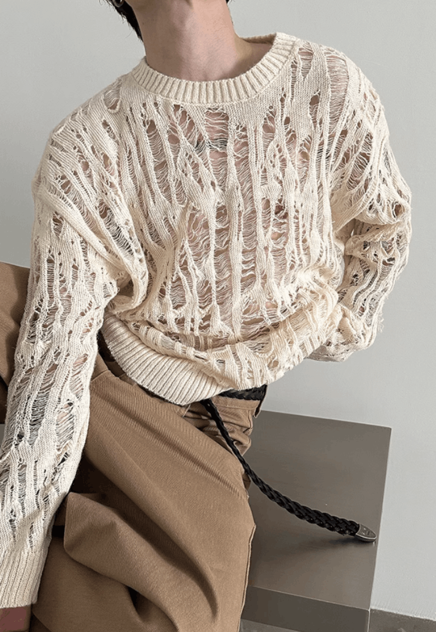 Other Men’s hollow knitted sweater Size US M / EU 48-50 / 2 - 3 Thumbnail