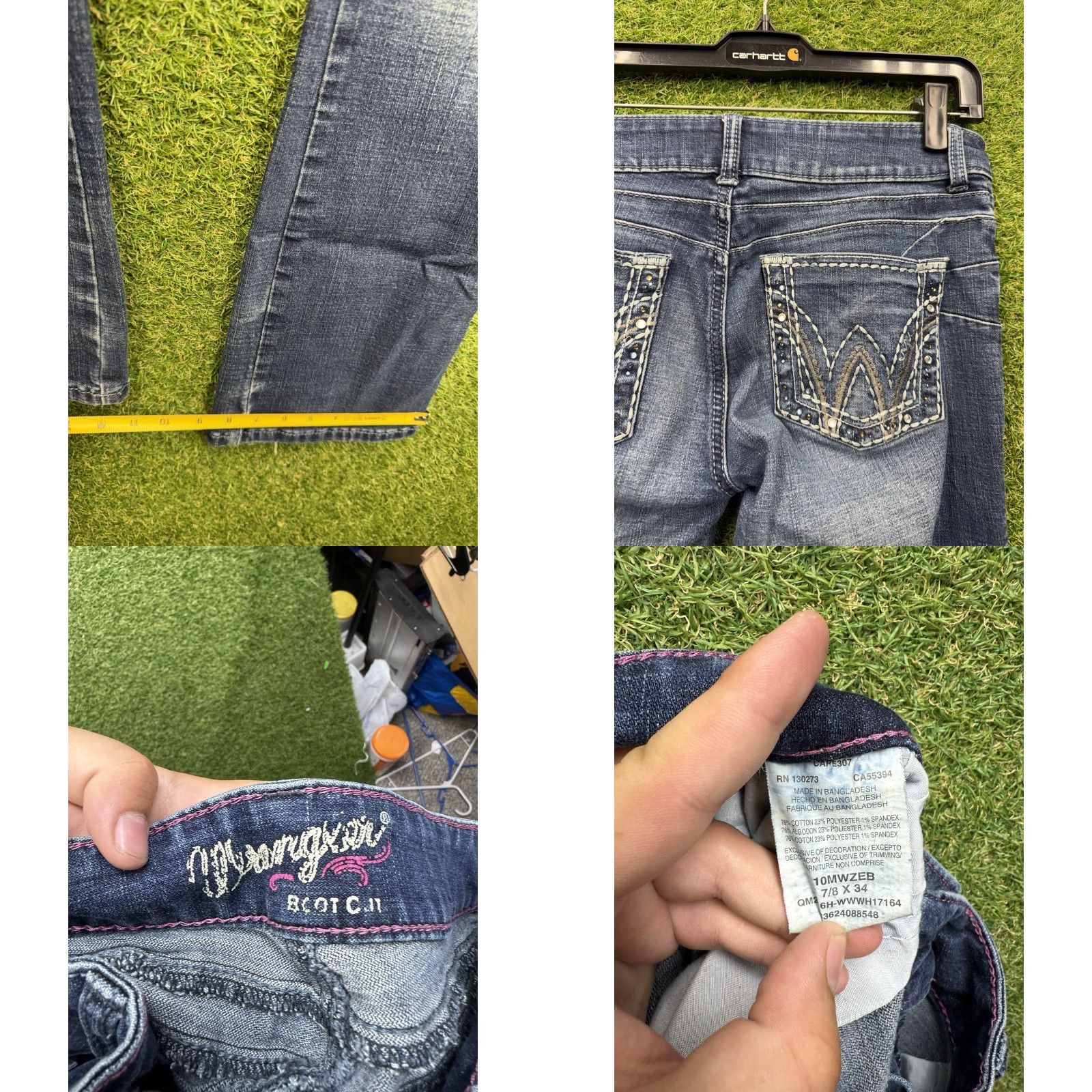 Wrangler VINTAGE Wrangler Boot Cut Jeans Womens 7/8x34 Mid Rise Medium Wash Denim Stretch Size 28" / US 6 / IT 42 - 8 Thumbnail