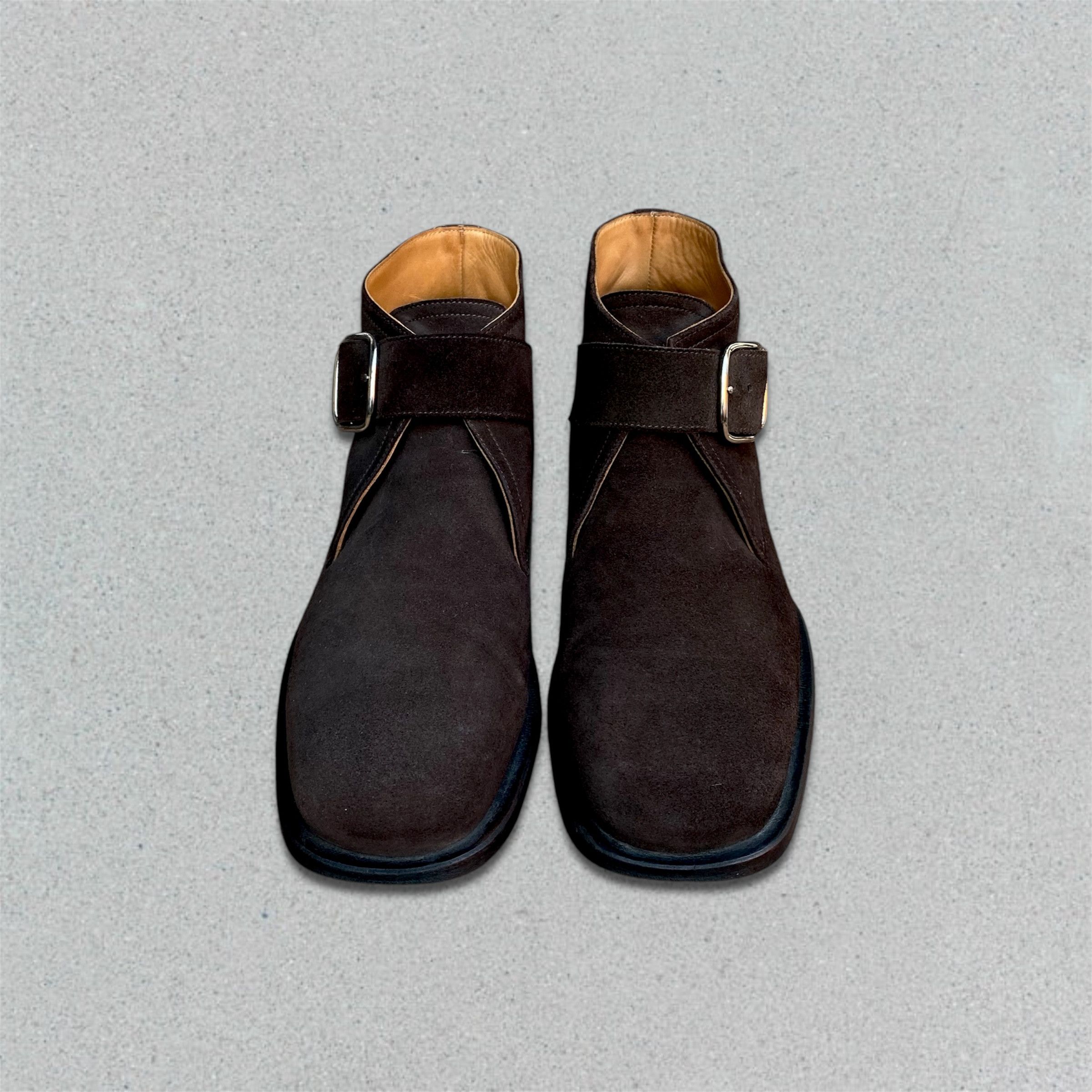 Hermes HERMÈS FINE SUEDE SINGLE MONK STRAP BOOTS Size US 8.5 / EU 41-42 - 4 Thumbnail