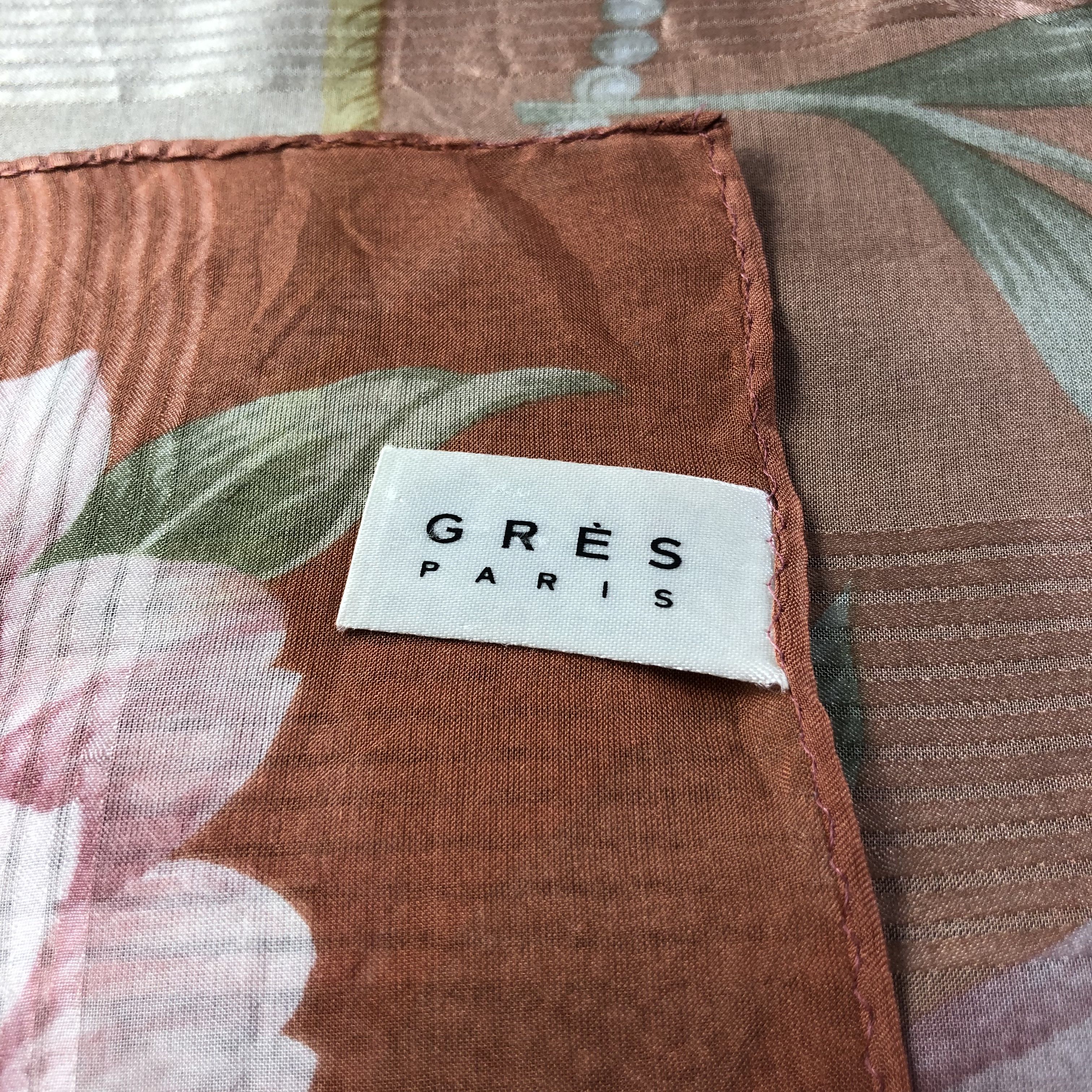 Vintage Gres Paris Floral Silk Scarf M856 Size ONE SIZE - 5 Thumbnail
