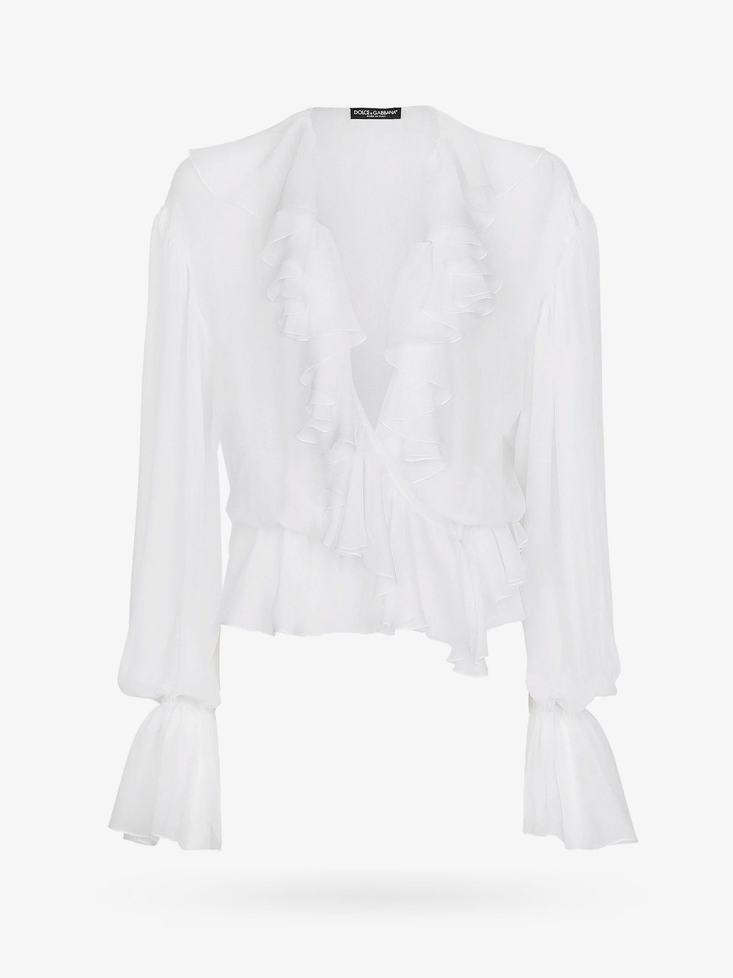 Dolce & Gabbana Silk Shirt With Rouches Size S / US 4 / IT 40 - 1 Thumbnail