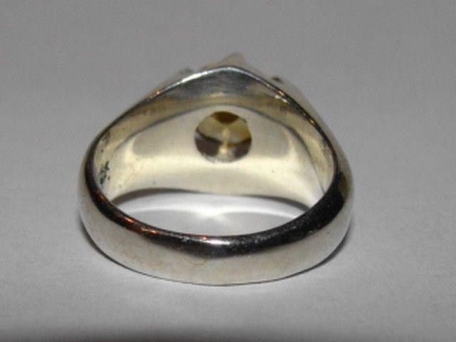 Designer Sterling Silver Men's Citrine Pinky Ring Alberto Juan Size ONE SIZE - 4 Thumbnail