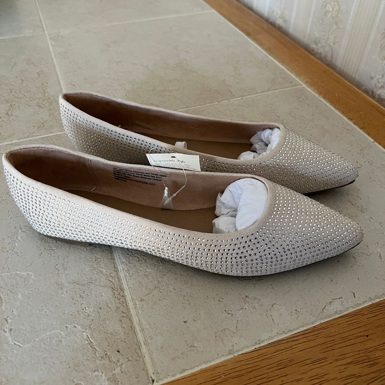 Other A New Day Women's Corinna Ballet Rhinestone Flats Size 8.5 Size US 8.5 / IT 38.5 - 16 Thumbnail