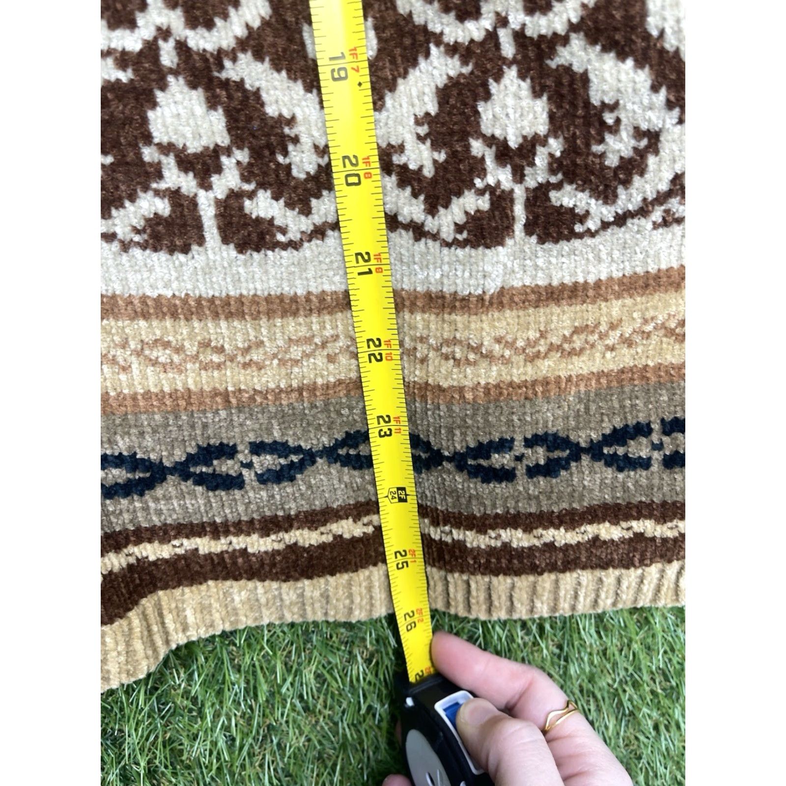 Vintage VINTAGE White Stag Sweater Womens XL Striped Angora Wool Nylon Turtleneck 90s Grandma Pullover Size XL / US 12-14 / IT 48-50 - 5 Thumbnail