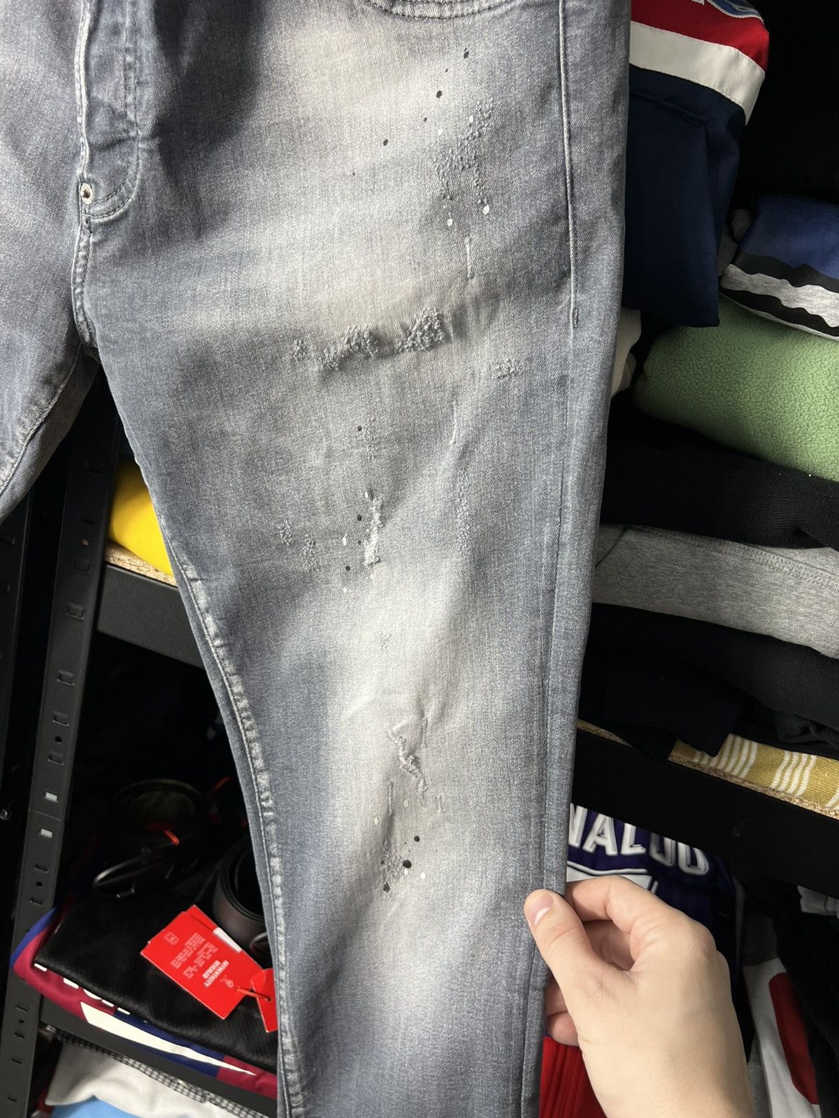 Dsquared2 Dsquared2 Slim Fit Jeans 52 Grey Distressed Paint Splatter Size US 34 / EU 50 - 5 Thumbnail