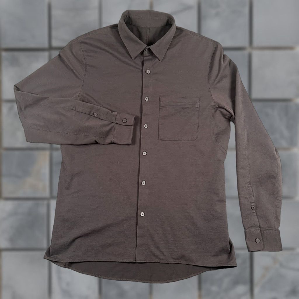 Lululemon Lululemon Commission Shirt Men Large Gray Button Up Stretch Long Sleeve Flaws Size US L / EU 52-54 / 3 - 1 Thumbnail