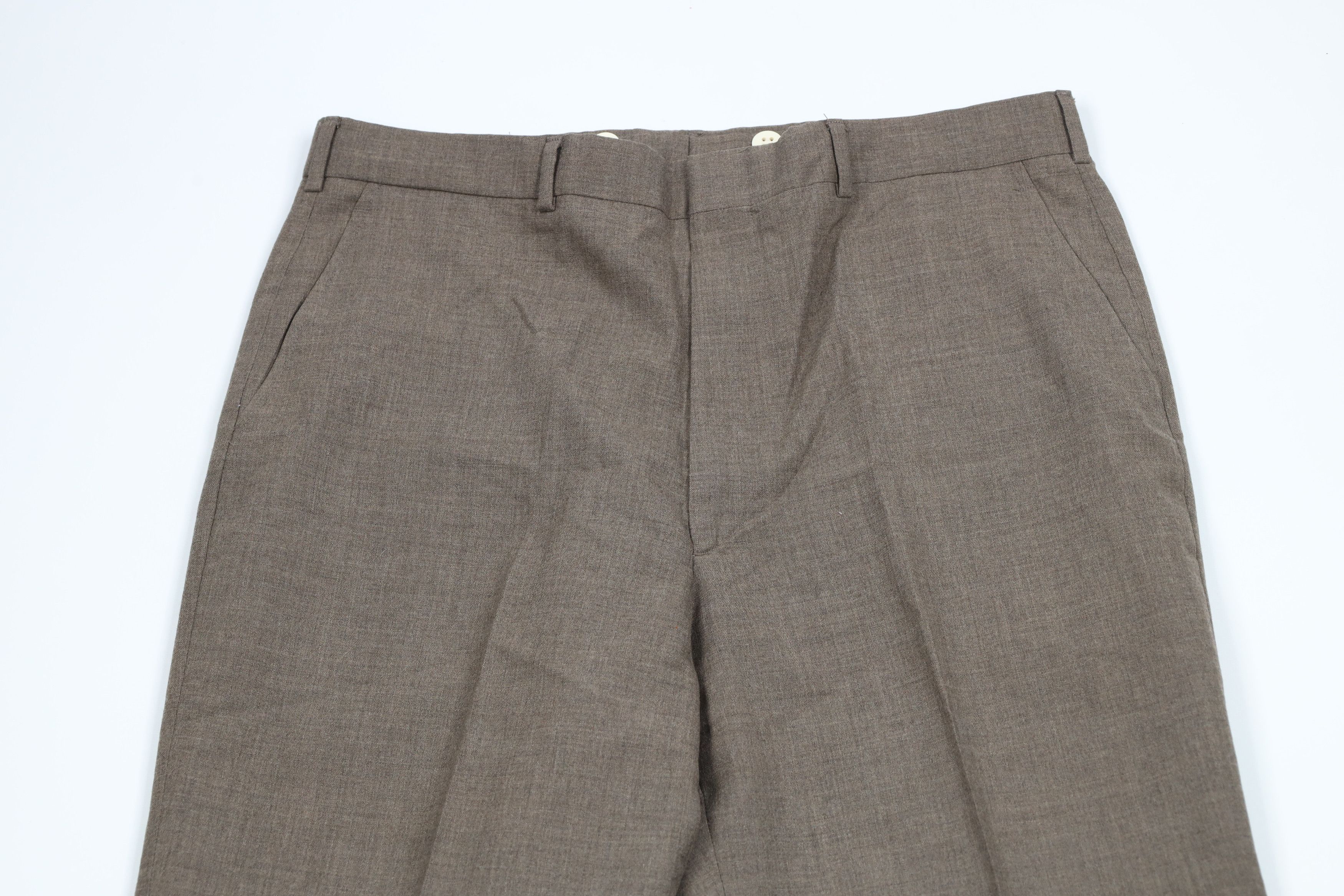 Lands' End × Vintage Vintage 90s Lands End Wide Leg Chino Pants Heather Brown USA Size US 34 / EU 50 - 2 Thumbnail