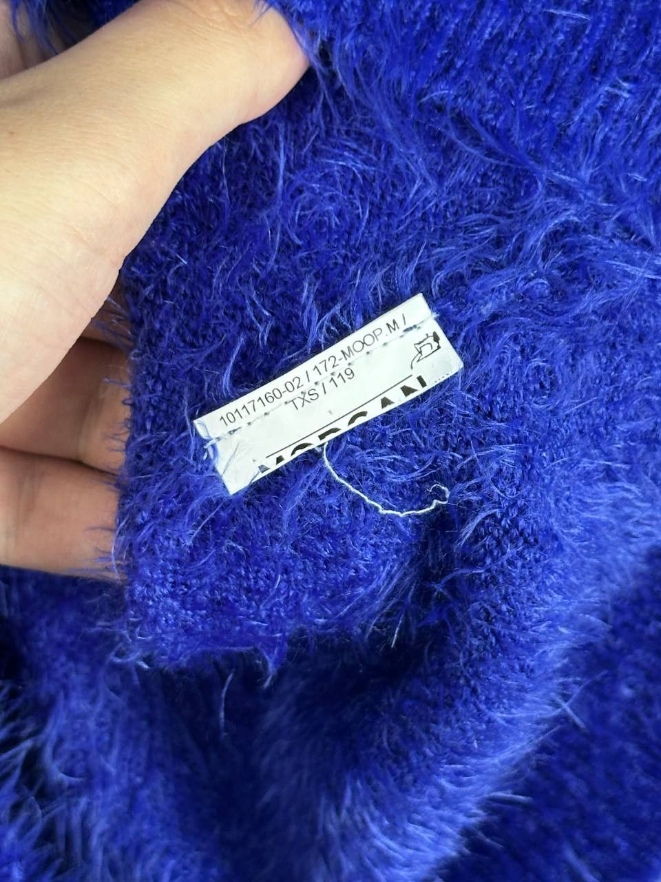 Morgan De Toi Morgan De Toi Blue Mohair Avant Garde Long Sleeve Sweater Size XS / US 0-2 / IT 36-38 - 7 Thumbnail