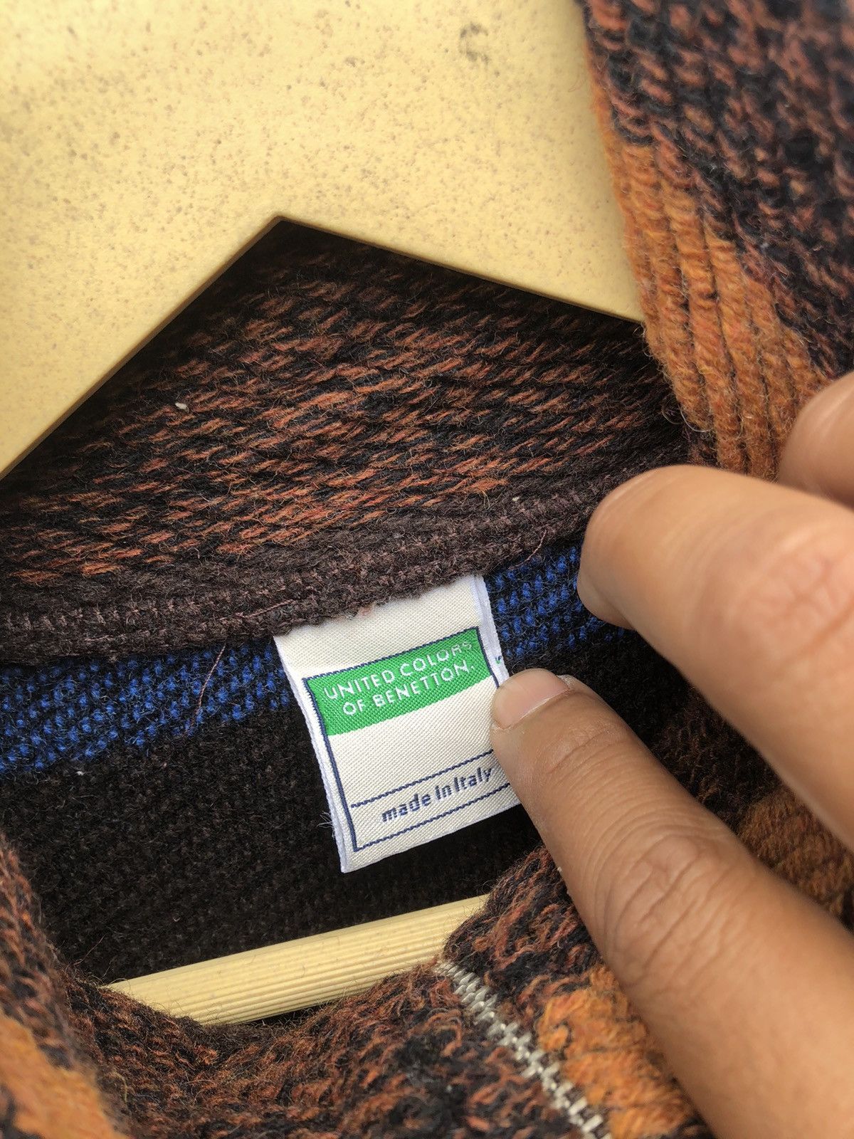 United Colors Of Benetton United Color of Bennetton Sweater Half Zipper Jacket Navajo Size US L / EU 52-54 / 3 - 5 Thumbnail