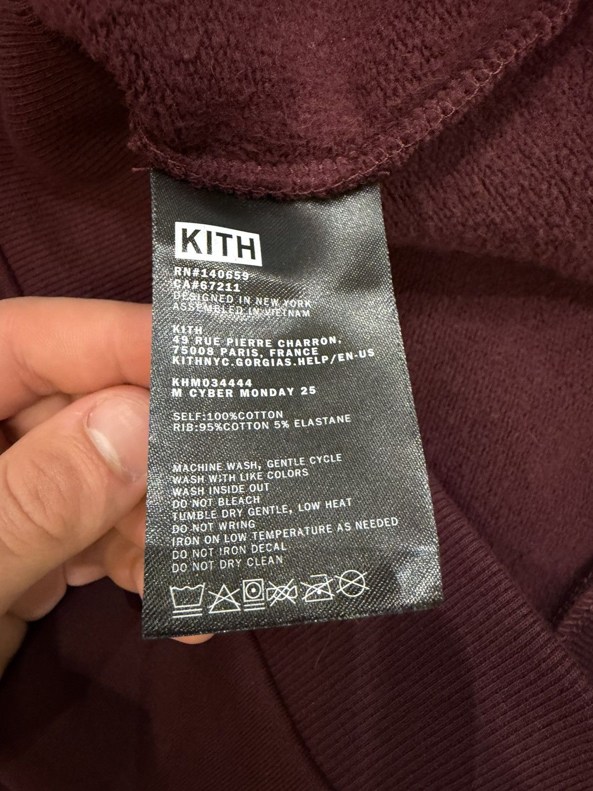Kith Kith Velour Box Logo Hoodie - Burgundy Size US L / EU 52-54 / 3 - 4 Thumbnail