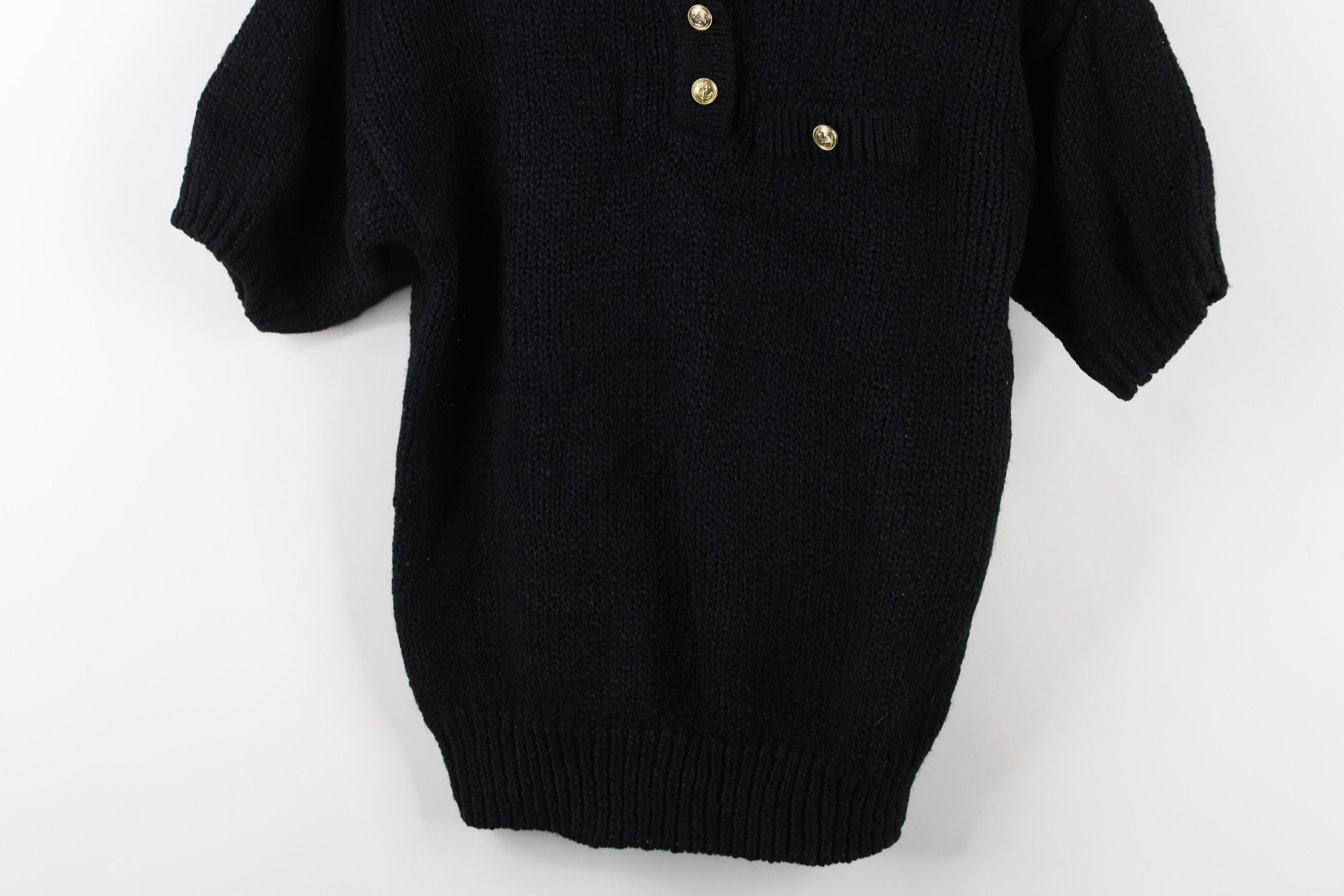 Vintage Vintage 90s Streetwear Ribbed Short Sleeve Collared Sweater Size M / US 6-8 / IT 42-44 - 3 Thumbnail