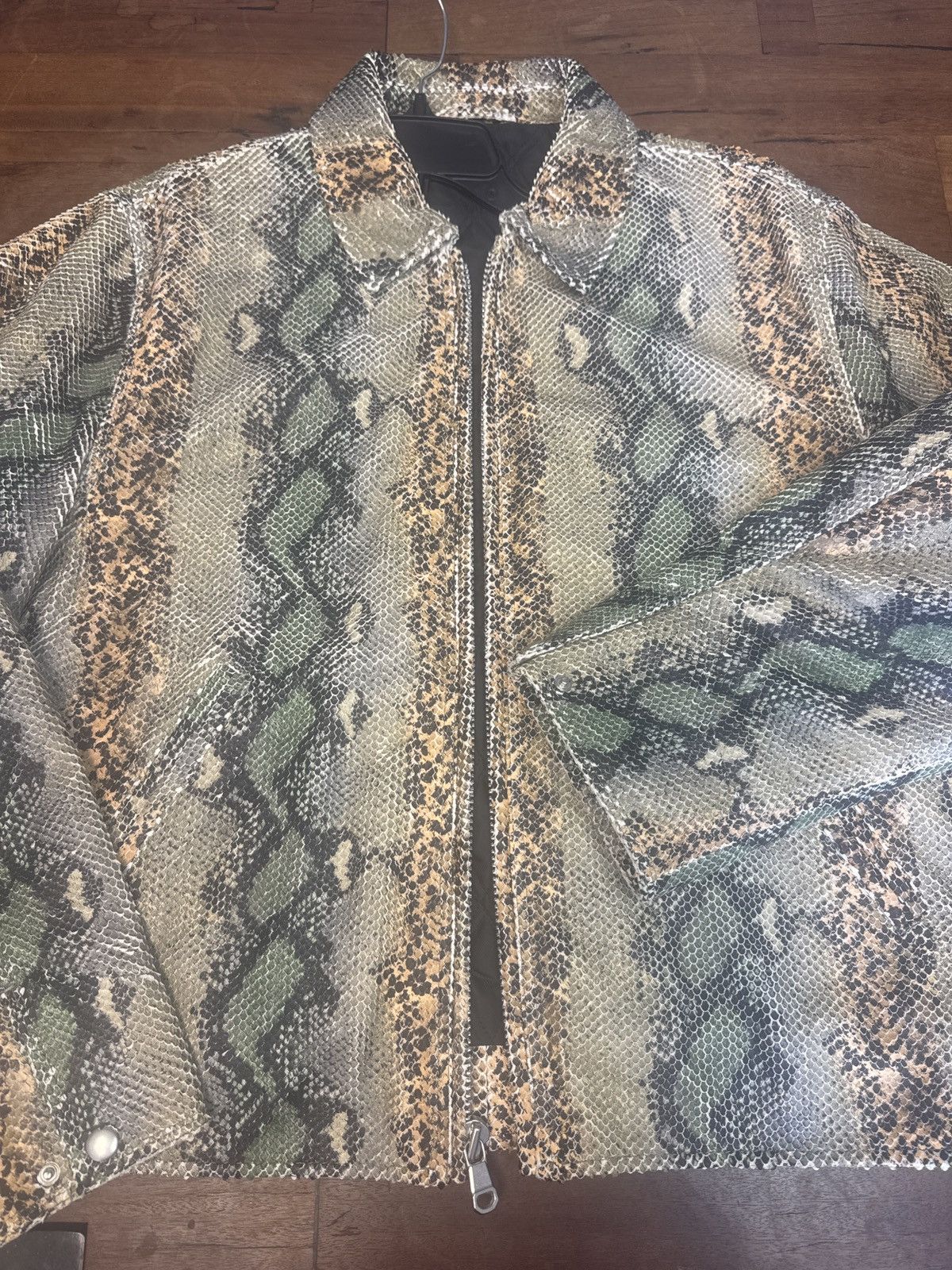 Stussy Leather snake print garage jacket Size US M / EU 48-50 / 2 - 4 Thumbnail