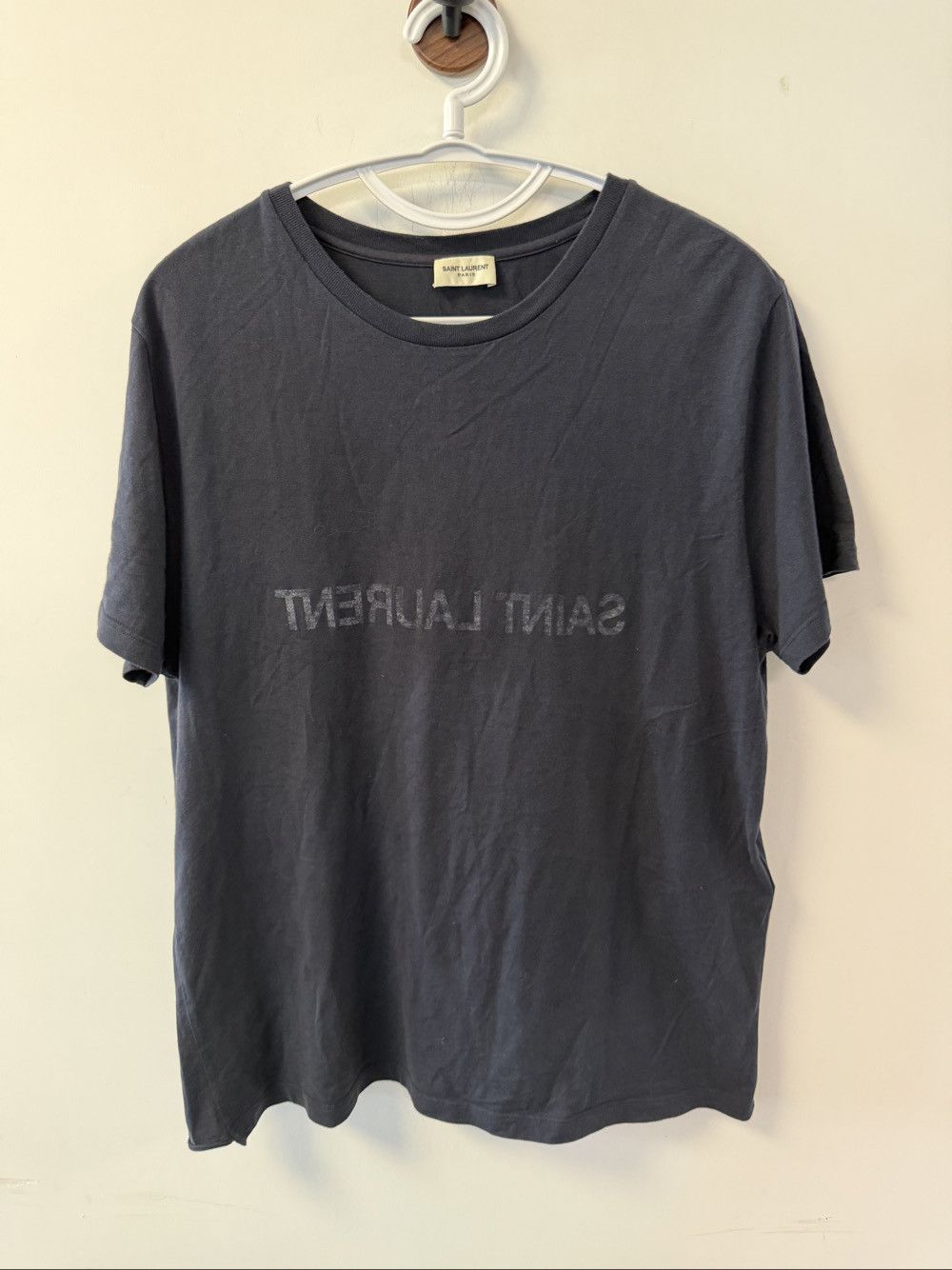 Saint Laurent Paris Saint Laurent Reverse Logo T-Shirt Size L Size US L / EU 52-54 / 3 - 1 Thumbnail