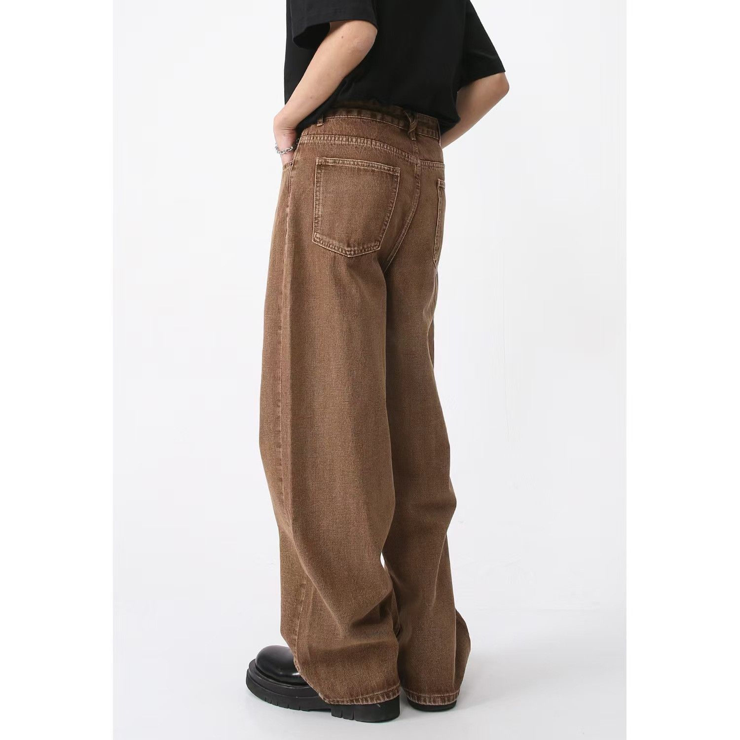 Japanese Brand × Jean Simple Casual Micro Flare Coffee Jeans Size US 30 / EU 46 - 3 Thumbnail