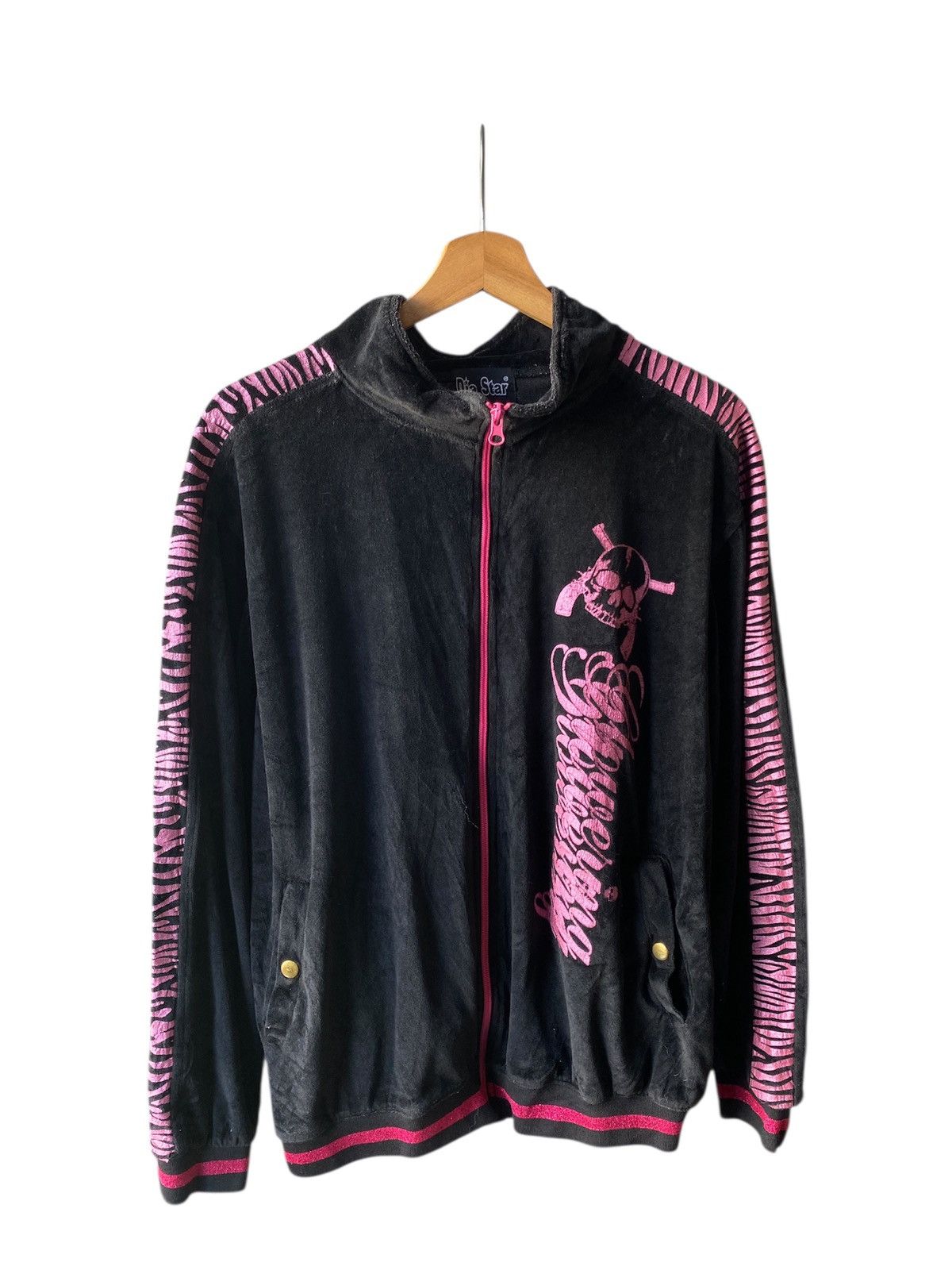 Japanese Brand Dia Star Y2K Design Skull Velvet Zipper Jacket Size US L / EU 52-54 / 3 - 2 Thumbnail