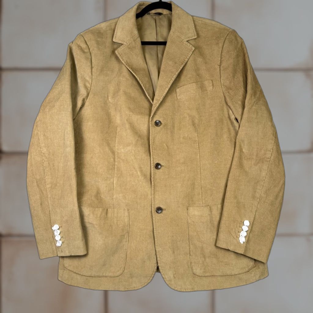 Eddie Bauer VINTAGE Eddie Bauer Blazer Men's XL Brown Corduroy Style Jacket Coat Cotton Tan Blazer Men XL Mens Blazer Corduroy Brown Size 46R - 1 Thumbnail