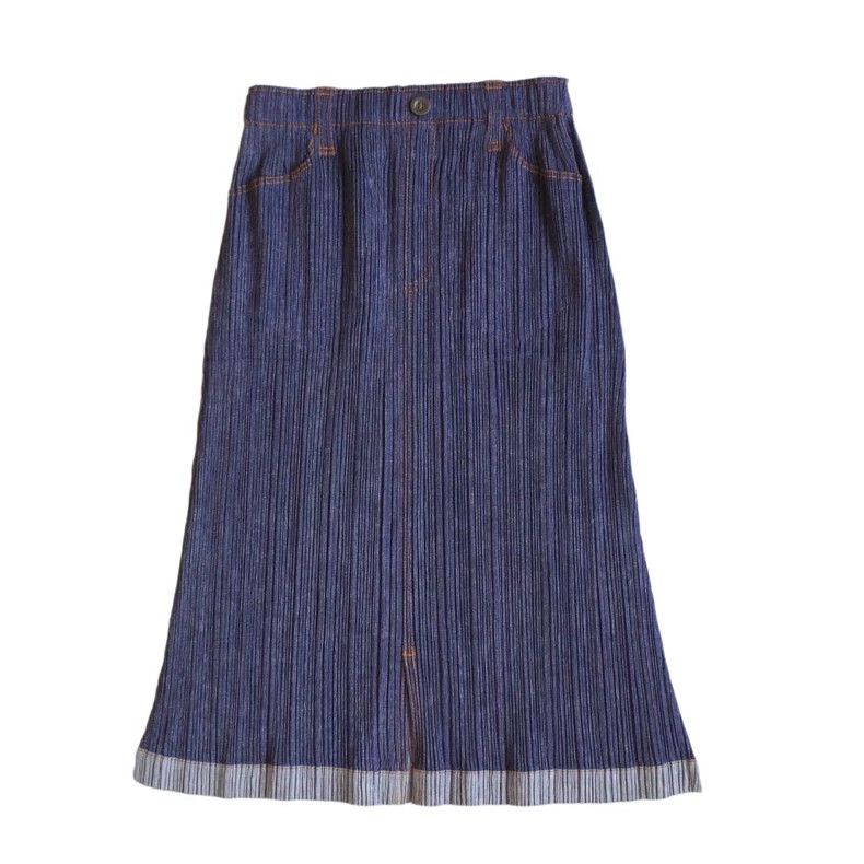 Issey Miyake Issey Miyake size:3 Blue pleated skirt Size 31" - 1 Thumbnail