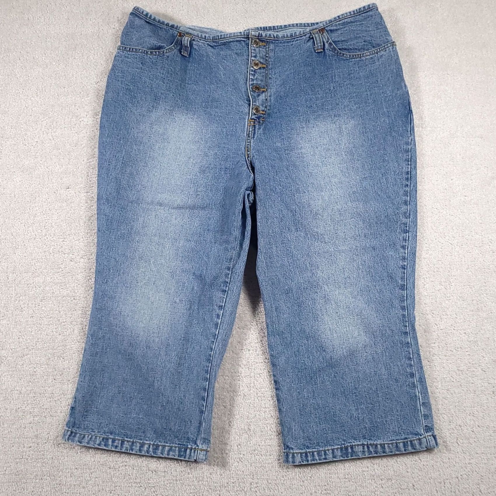 Vintage VINTAGE 90s Jeans Women's 20W Capri Denim NorthCrest Button Fly High Rise Relaxed Size 42" / US 20 - 2 Thumbnail