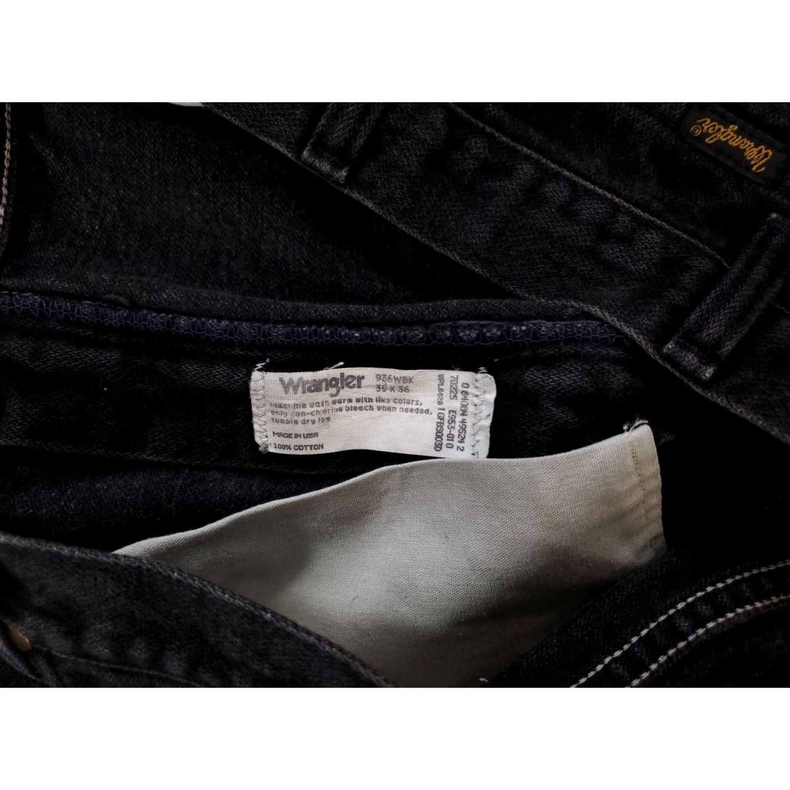 Wrangler VINTAGE Wrangler Jeans Western Wear Mens 38x36 36x34 Inseam 34 Black 90s Straight Jeans Mens Size US 36 / EU 52 - 4 Thumbnail