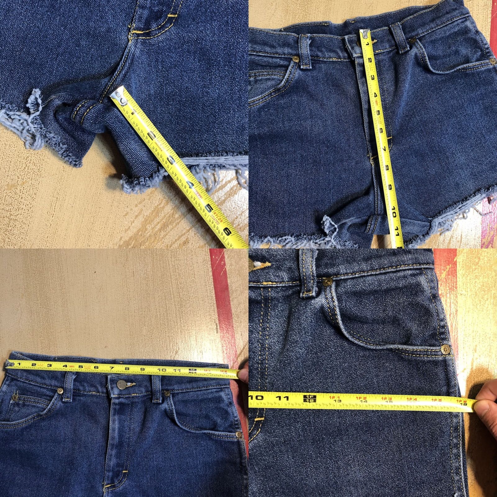 Lee VINTAGE Lee USA Made Cut Off Denim Jean Shorts Raw Hem Fringe Womens 28 X 3 Blue 90s 80s Modern Jeans Cut-Off Womens Size 28" / US 6 / IT 42 - 8 Thumbnail