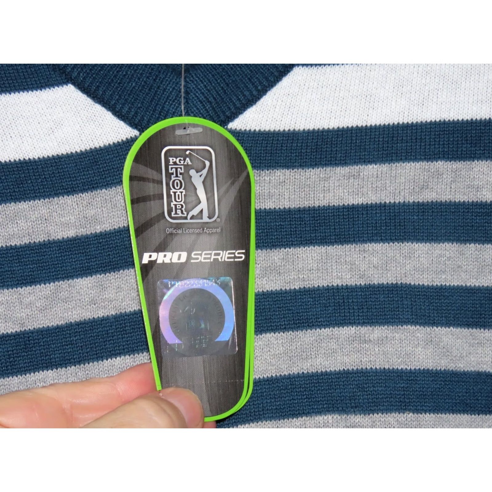 PGA Tour PGA TOUR Sweater Vest Mens XL Legion Blue V-Neck Striped All Seasons Lightweight Golf Theme NWT Size US XL / EU 56 / 4 - 6 Thumbnail