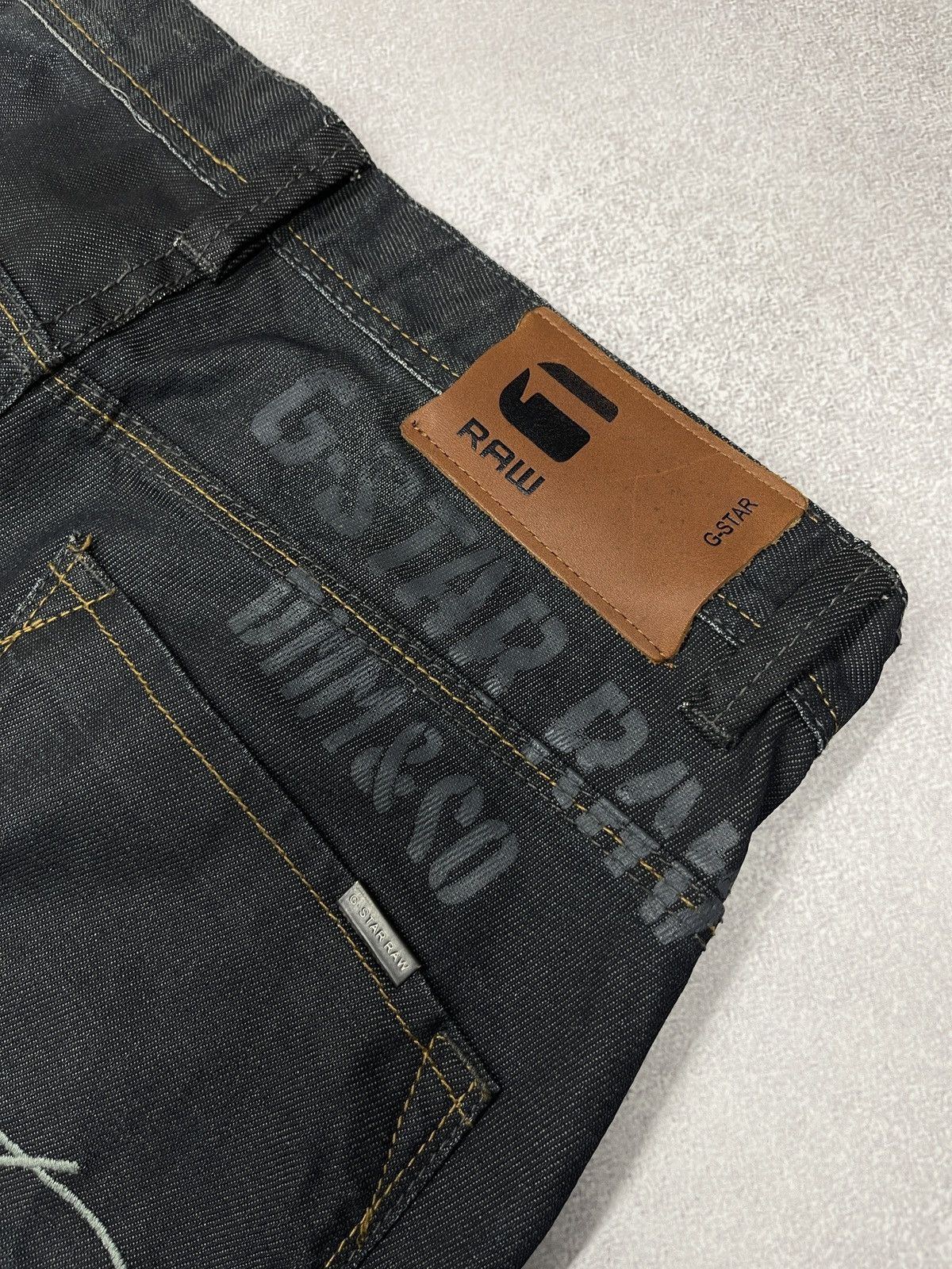 G-Star Mens G Star Raw Bladeloose Kraft Embro Jeans Navy Big Logo Size US 34 / EU 50 - 4 Thumbnail