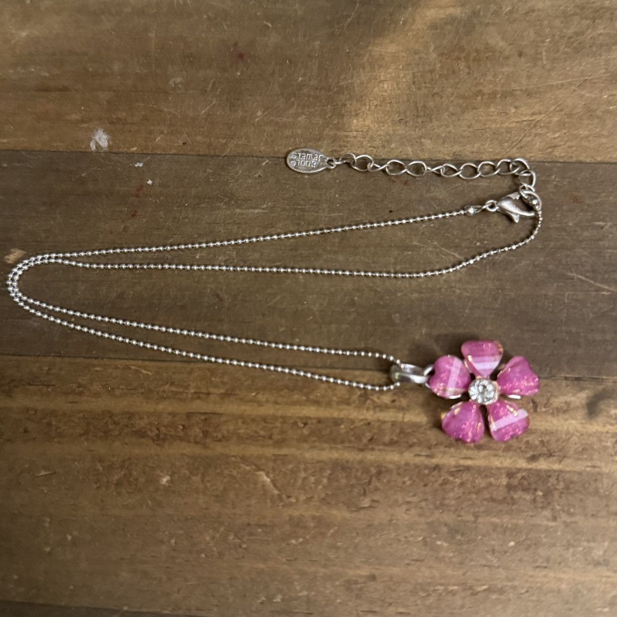 Other Cool Jewels silver tone pink flower pendant necklace Size ONE SIZE - 2 Thumbnail