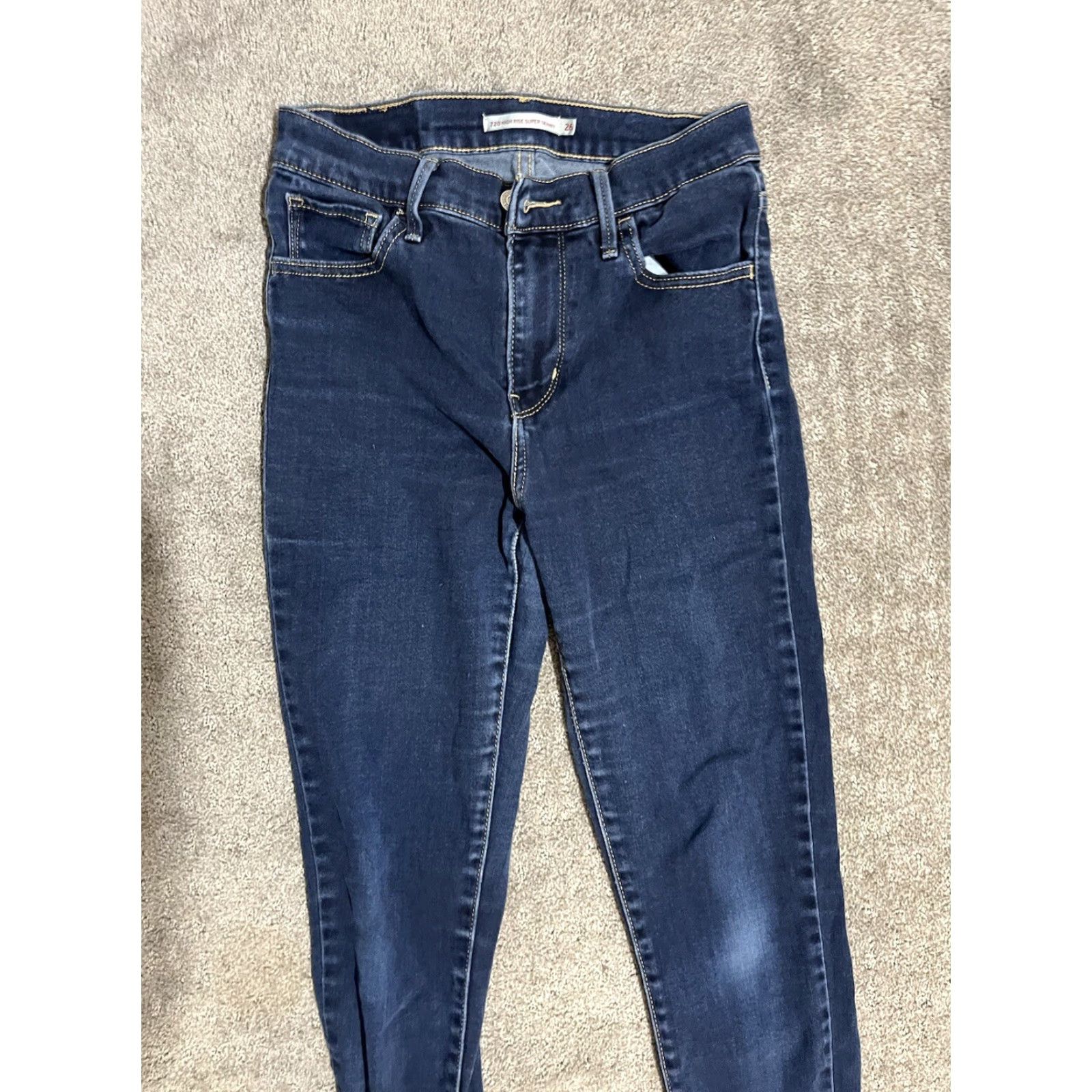 Levi's Levi's 720 High Rise Super Skinny Blue Denim Jeans Size 26 26x30 Womens Regular Jeans Size 26" / US 2 / IT 38 - 2 Thumbnail