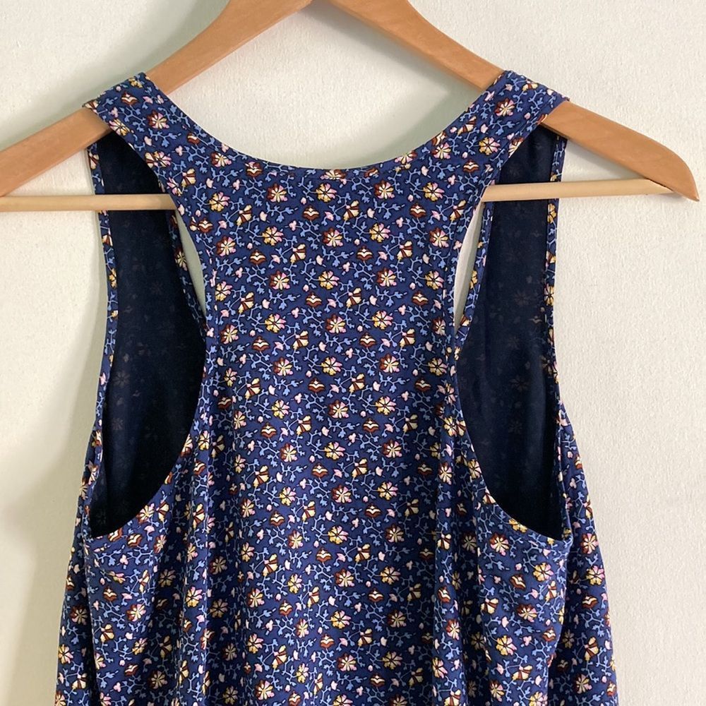 Tory Burch Tori Burch Womens Size XS Blue Floral Silk Mini Sheath Dress Size XS / US 0-2 / IT 36-38 - 3 Thumbnail