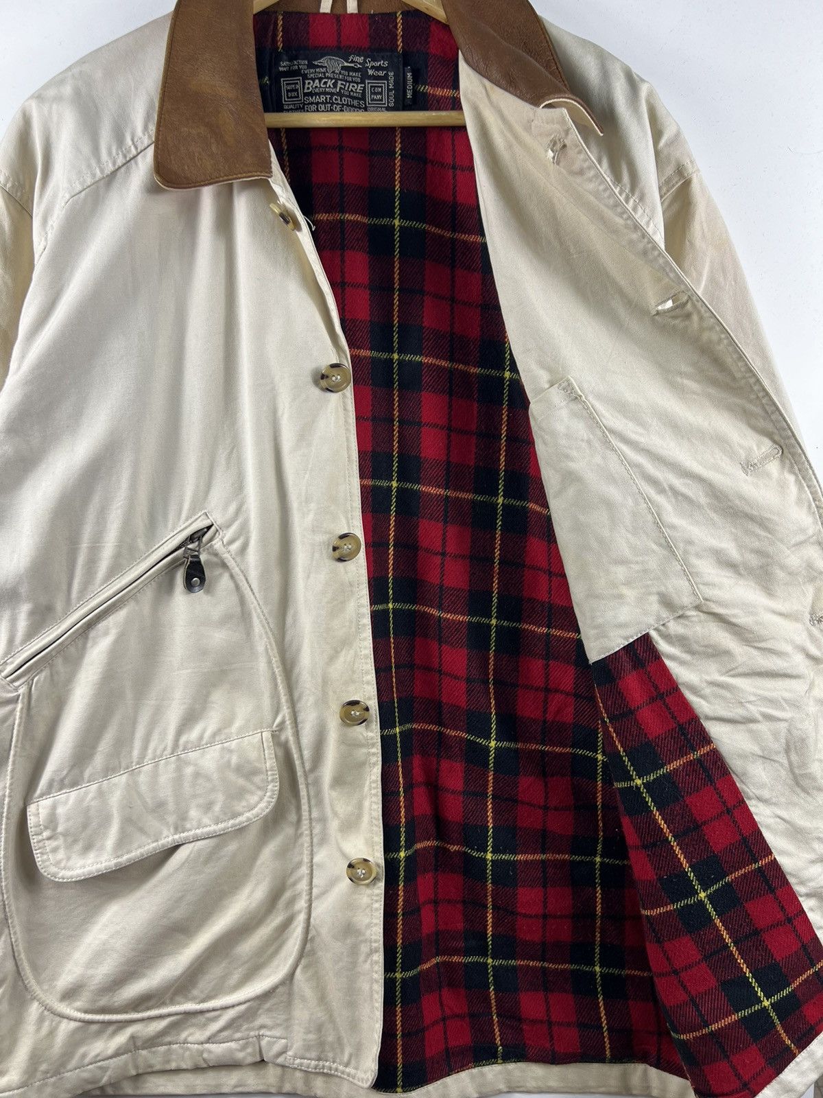BARNS OUTFITTERS 🔥 BACK FIRE SOUL MADE LEATHER COLLAR BARN JACKET blanket -M Size US M / EU 48-50 / 2 - 6 Thumbnail