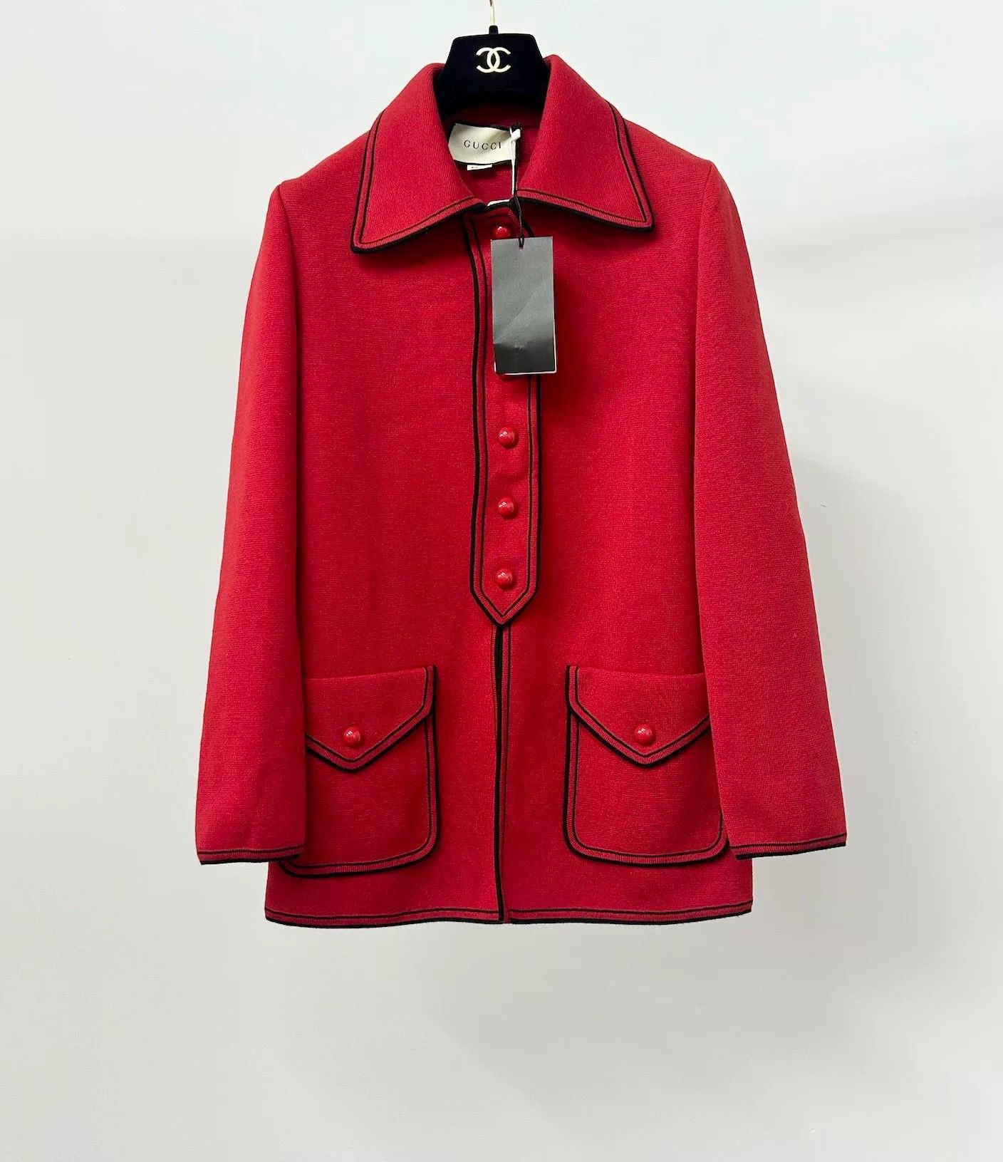 Gucci Gucci Red Wool Knit Coat Size M / US 6-8 / IT 42-44 - 1 Thumbnail