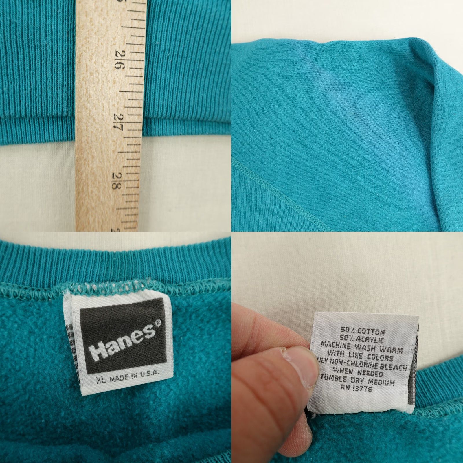 Hanes VINTAGE Hanes Ski Bunnies Sweatshirt Womens XL Crewneck Blue 90s Bunny Winter USA Graphic Print Raglan Sleeve Mens Womens Boys Girls Size XL / US 12-14 / IT 48-50 - 8 Thumbnail