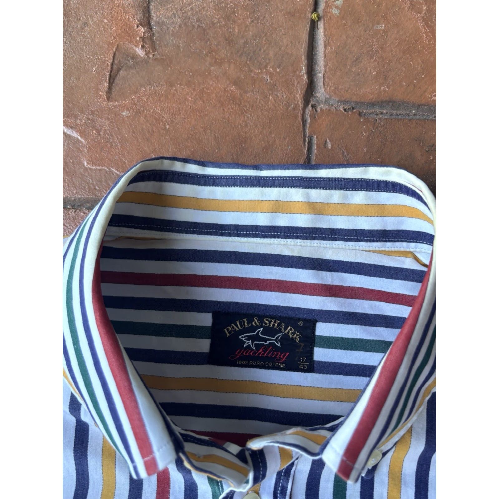 Paul & Shark Paul & Shark Yachting Button Up Shirt Men's 17/43 Long Sleeve Striped Size US XL / EU 56 / 4 - 2 Thumbnail