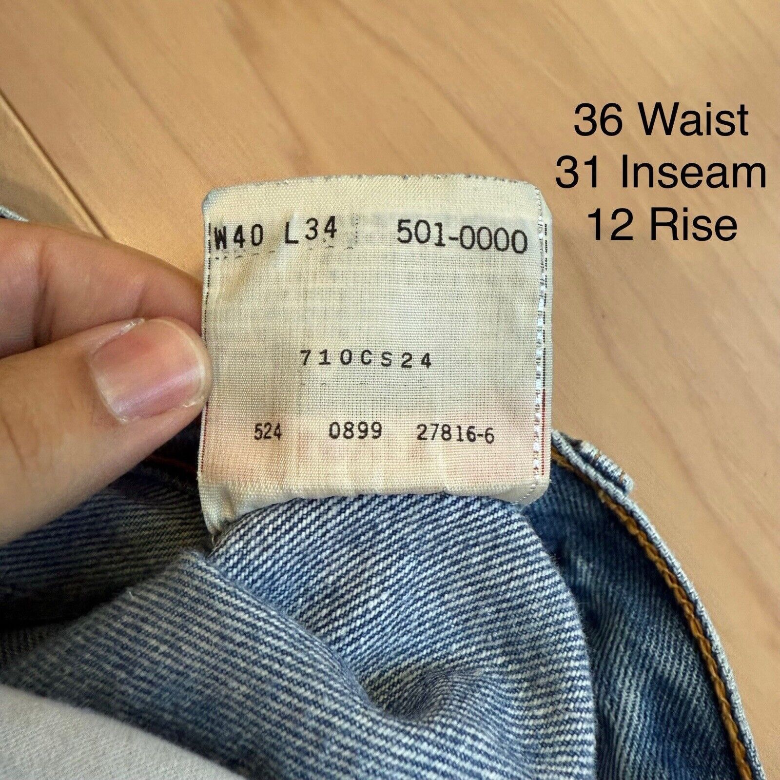 Levi's × Vintage Vintage Levis 501 Jeans Blue 90s Denim Made in USA Workwear Size US 36 / EU 52 - 5 Thumbnail