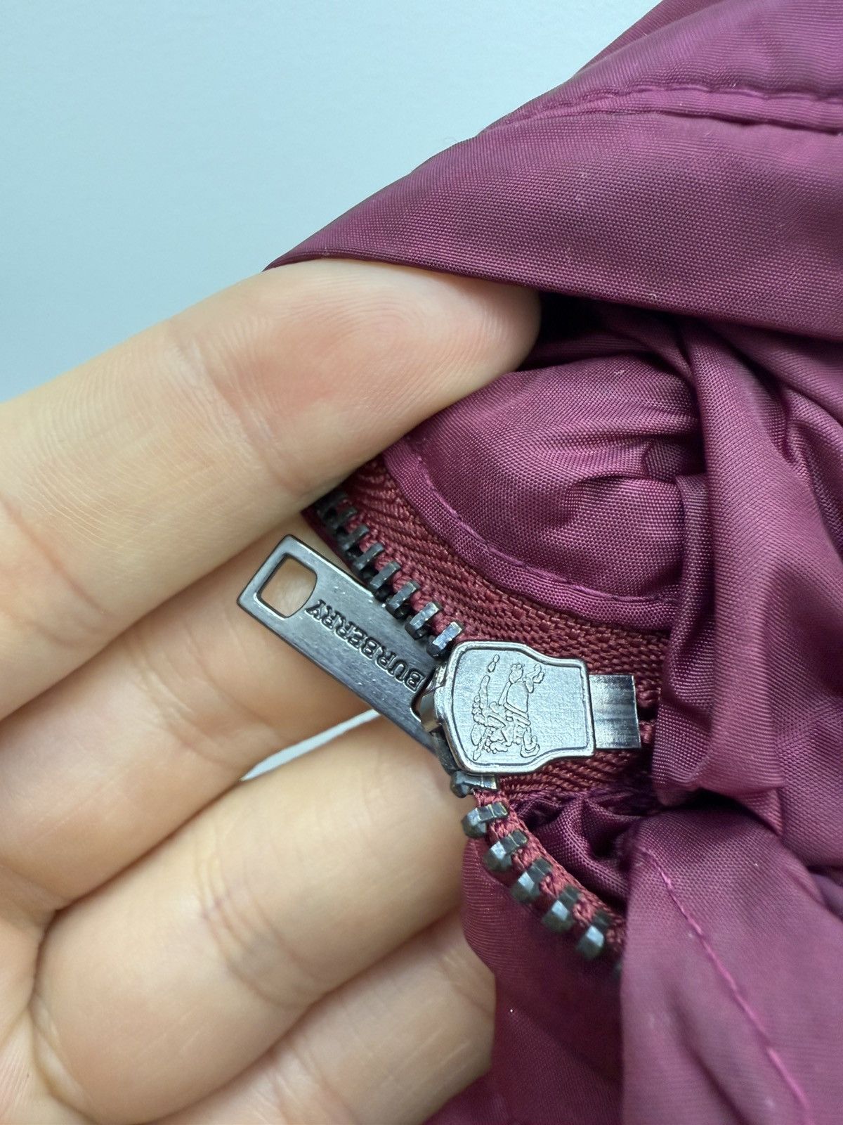 Burberry × Designer Burberry Navy Red Nylon Zip Hooded Coat Jacket Size M / US 6-8 / IT 42-44 - 3 Thumbnail