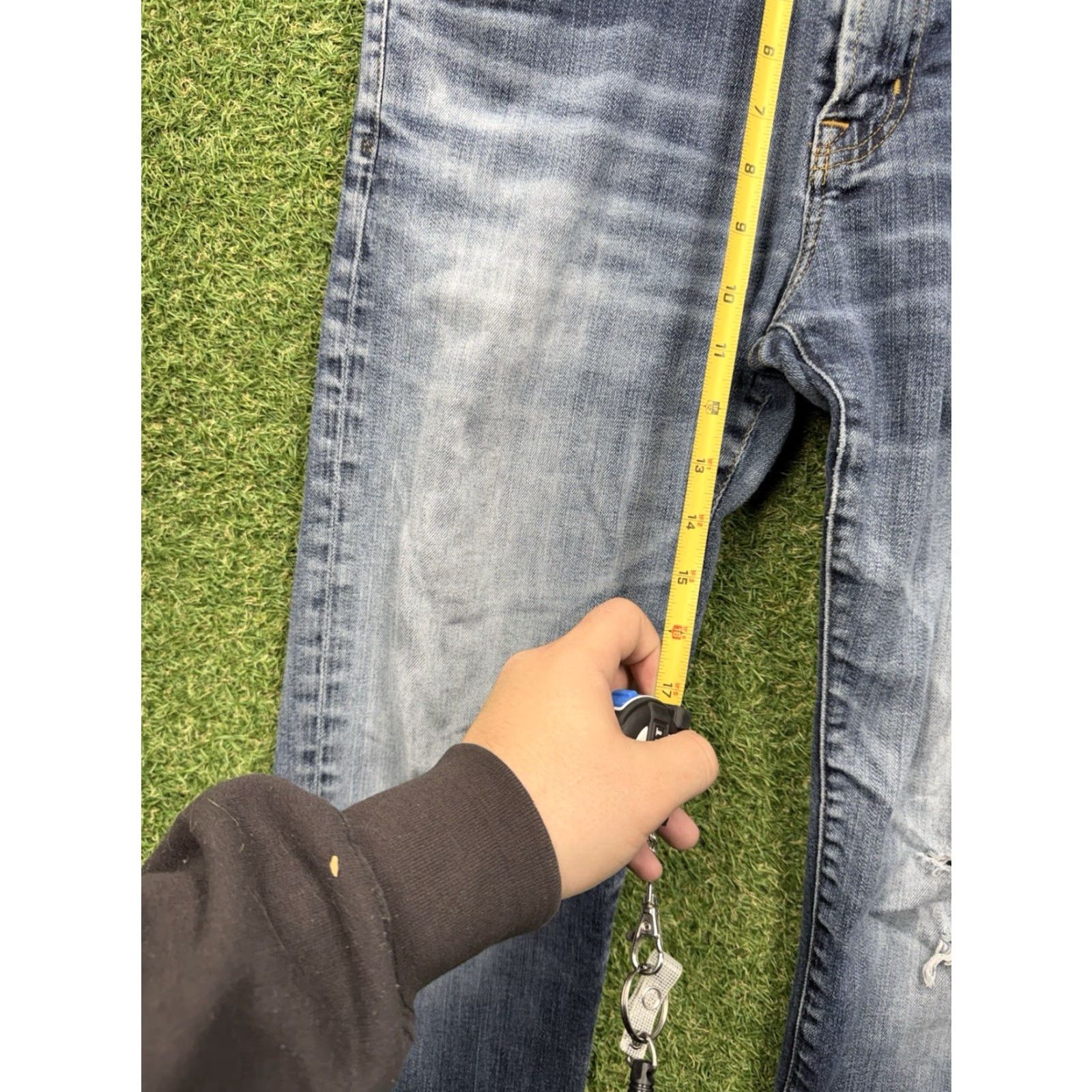 Vintage Adriano Goldschmied Jeans Mens 32x34 The Matchbox Slim Straight Leg Blue Gray Denim 5-Pocket Size US 32 / EU 48 - 6 Thumbnail