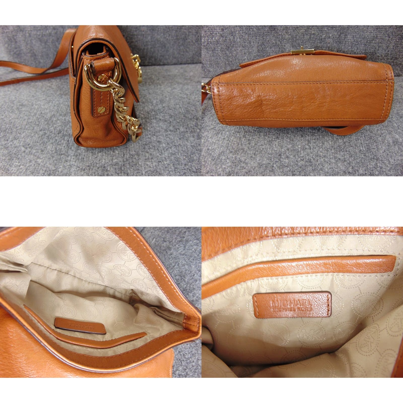 Michael Kors Michael Kors Hamilton Crossbody Bag Brown Leather Small Lock Chain Strap Clutch Wristlet Size ONE SIZE - 8 Thumbnail