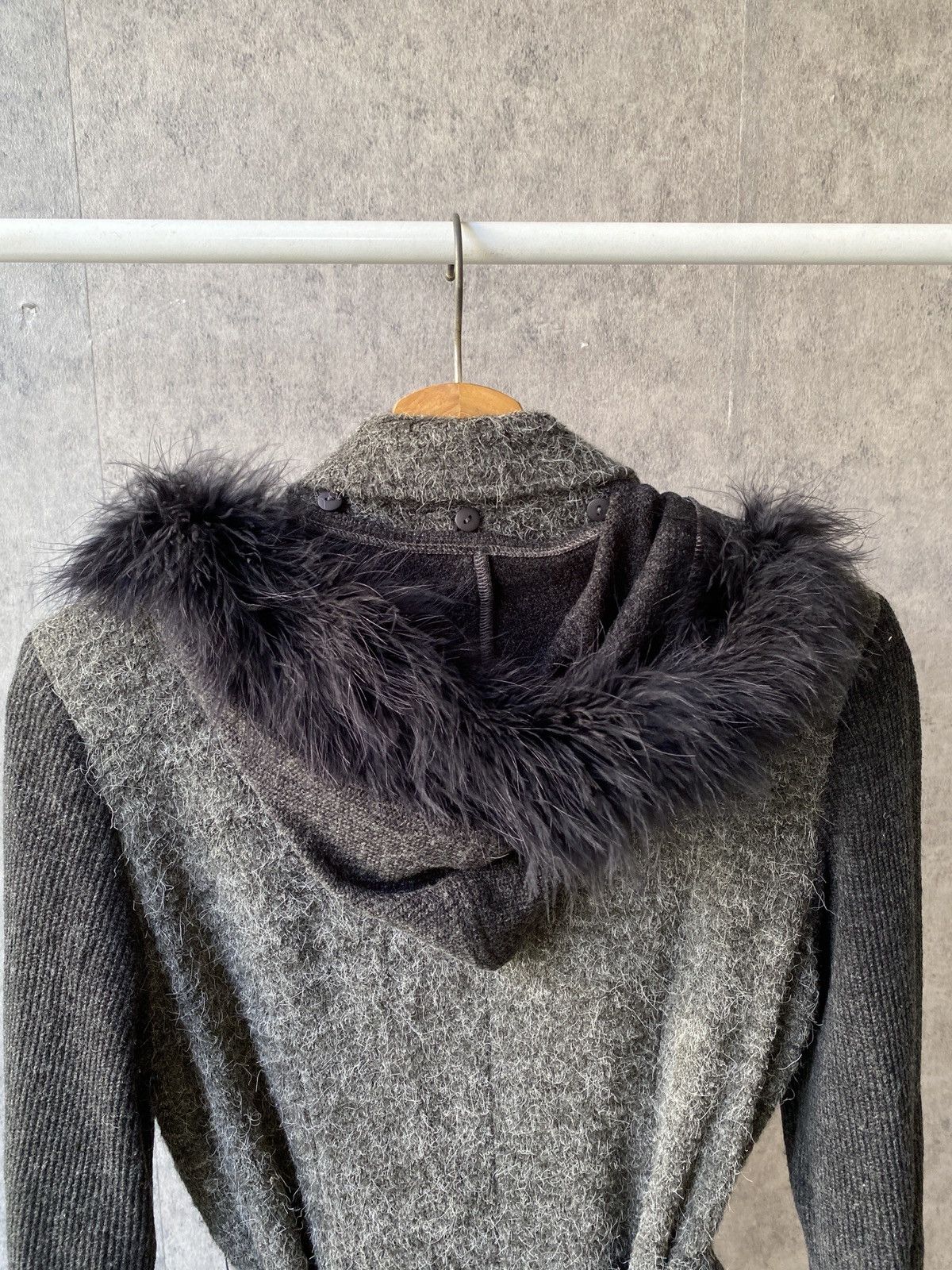 Yohji Yamamoto Atto Cuore Japan Designer Wool Fur Hoodie Jacket Size US S / EU 44-46 / 1 - 8 Thumbnail