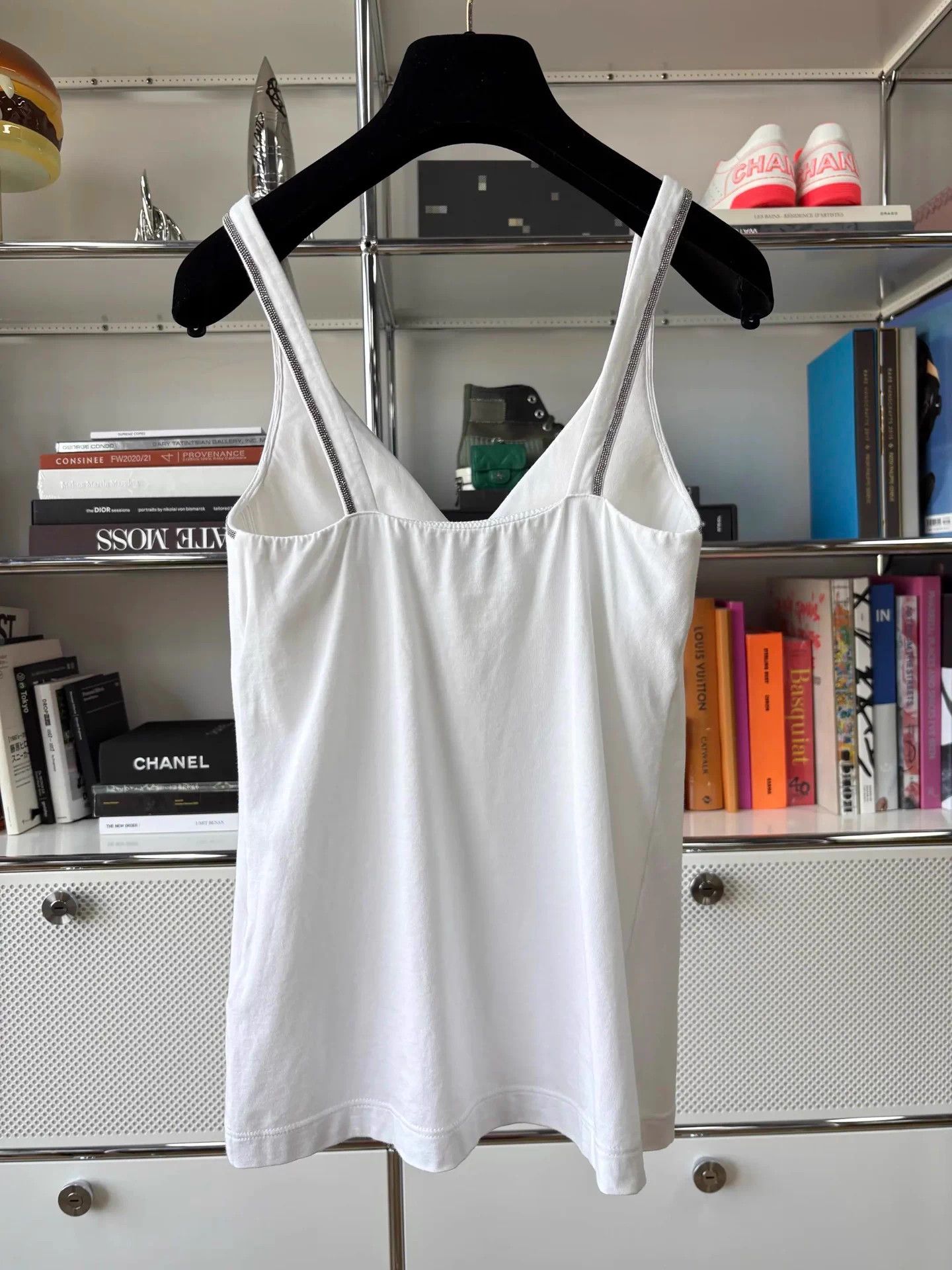 Brunello Cucinelli BC White Beaded Cami Top Size S Size S / US 4 / IT 40 - 3 Thumbnail