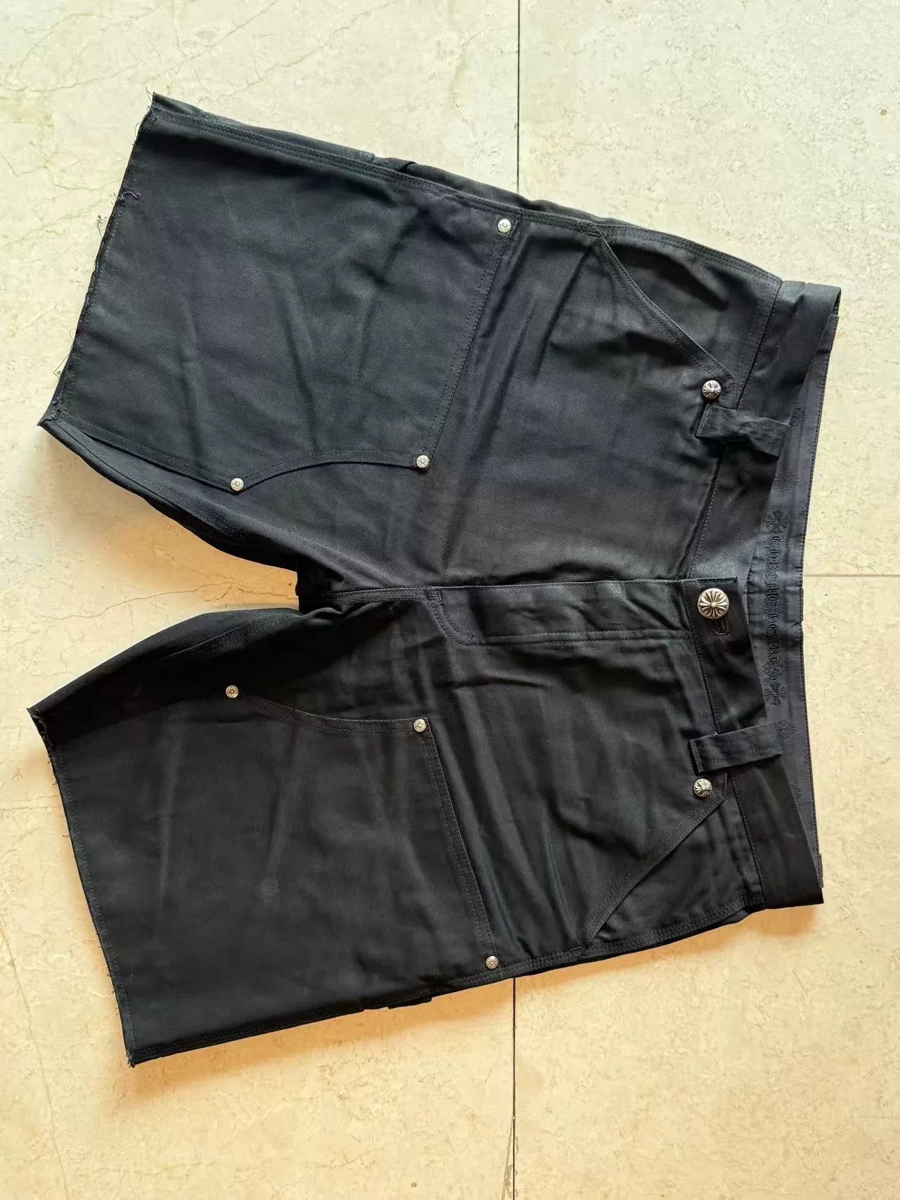 Chrome Hearts Black Cargo Shorts with Studs