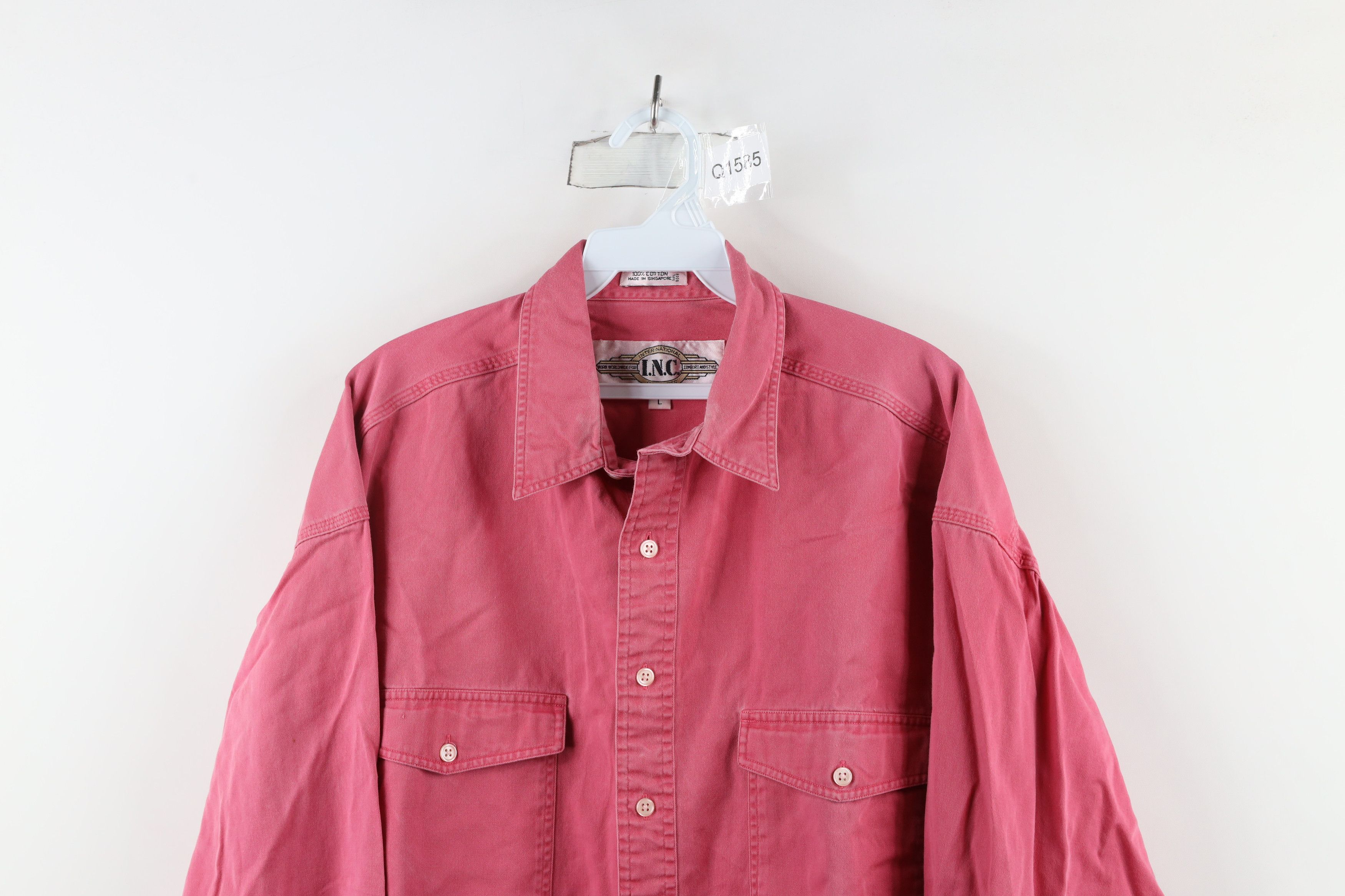 Vintage Vintage 90s Streetwear Fit Stonewash Collared Button Shirt Size US L / EU 52-54 / 3 - 2 Thumbnail