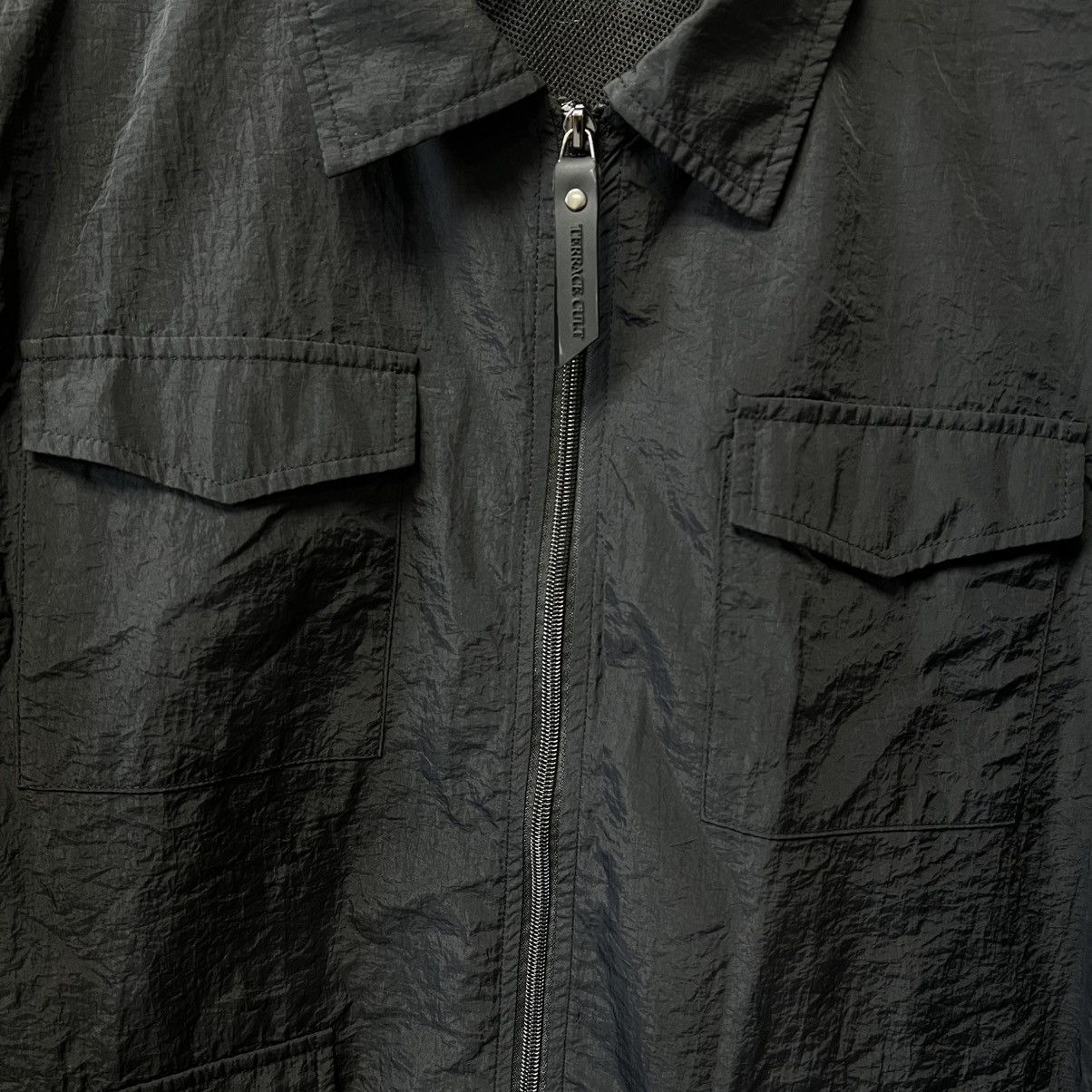Designer Nylon Overshirt Jacket Black Terrace Cult Size US XL / EU 56 / 4 - 5 Thumbnail