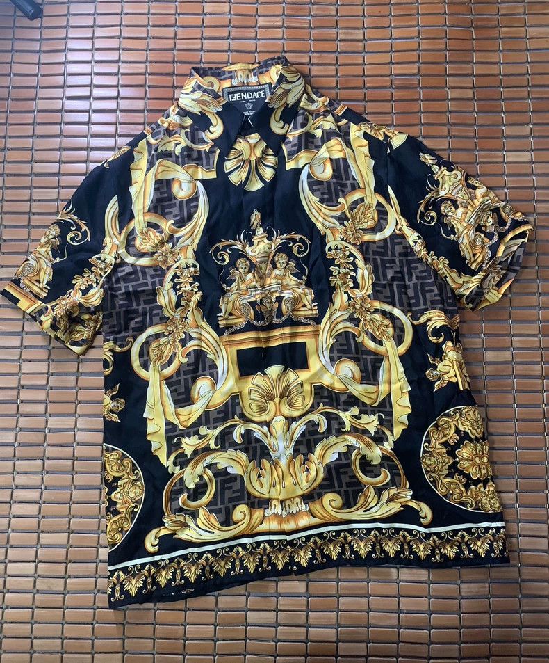 Versace Versace Baroque mulberry silk shirt Size US M / EU 48-50 / 2 - 1 Thumbnail