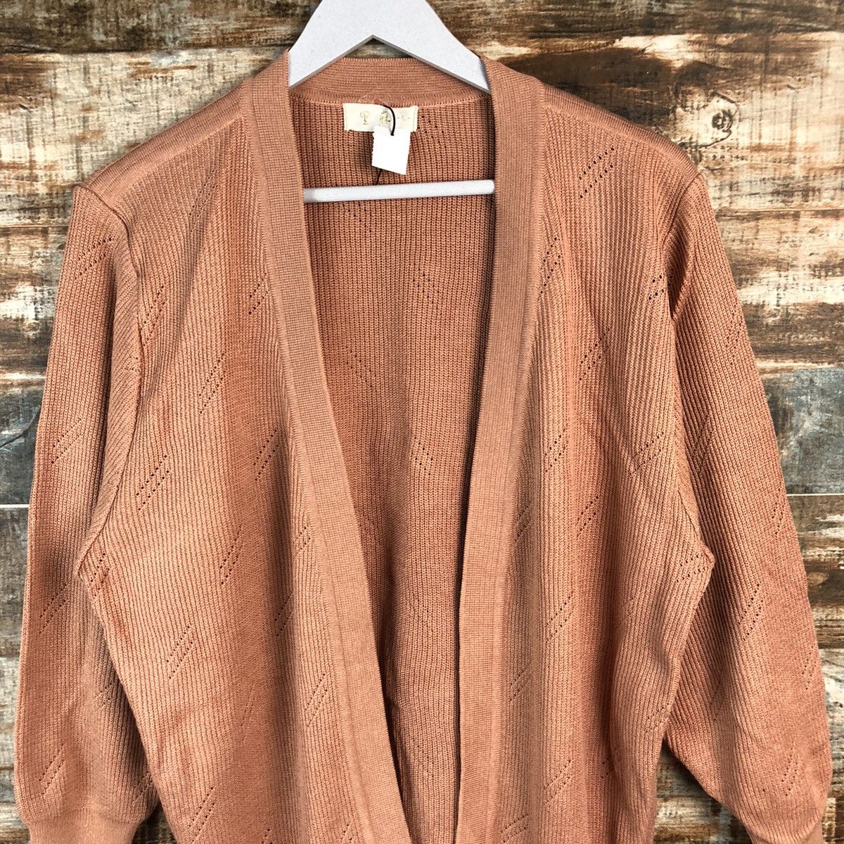 Homespun Knitwear DL Japanese Brand Orange Cardigan Knitweaer #C483 Size XL / US 12-14 / IT 48-50 - 4 Thumbnail