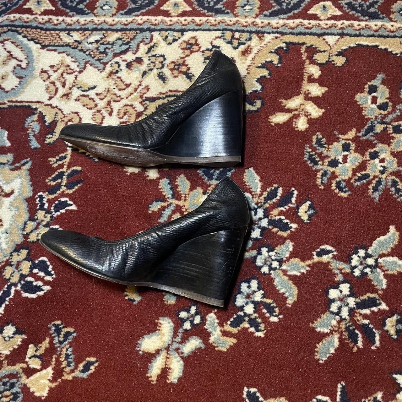 Designer × Lanvin × Vintage Lanvin Paris Vintage Black Pumps Size US 6.5 / IT 36.5 - 4 Thumbnail